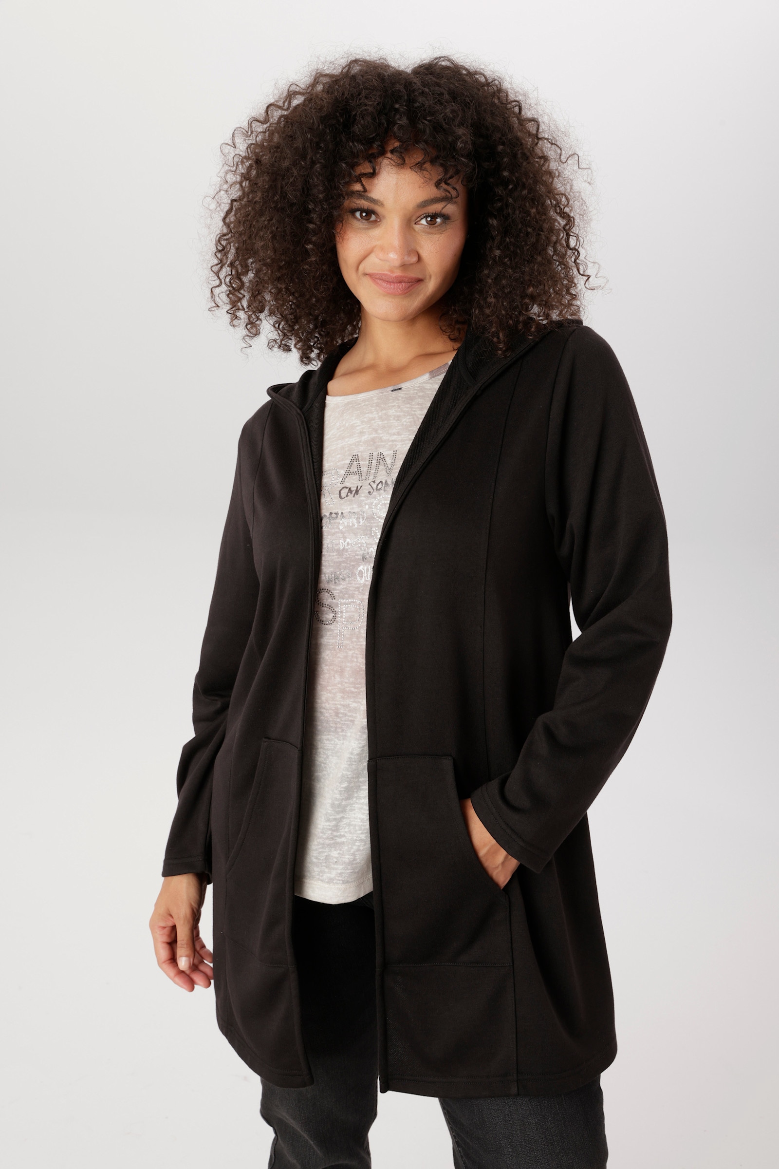 Aniston PLUS Sweatjacke - schwarz