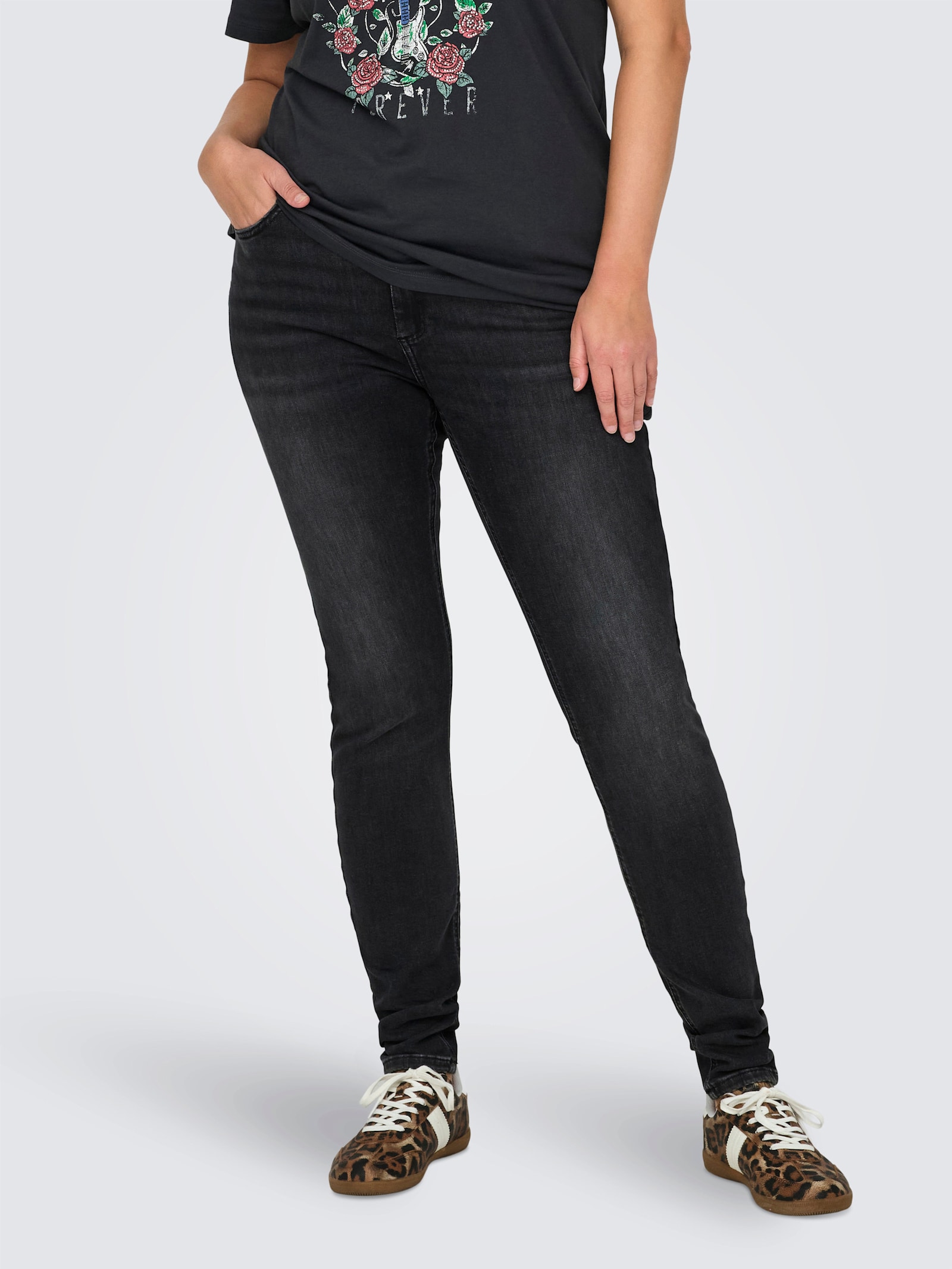 ONLY CARMAKOMA Skinny-fit-Jeans - washed black