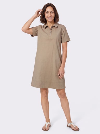 Jeanskleid in figurfreundlicher A-Linie - beige