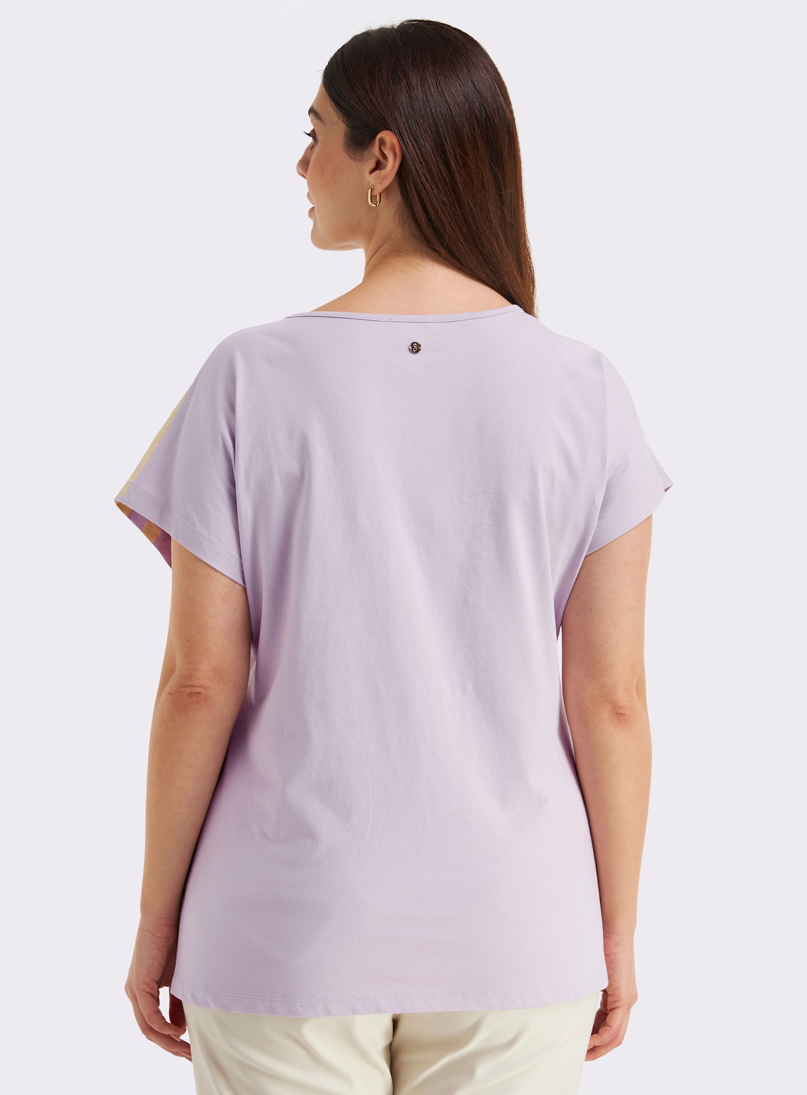 sheego Rundhalsshirt mit Blütenprint - flieder-vanille-bedruckt