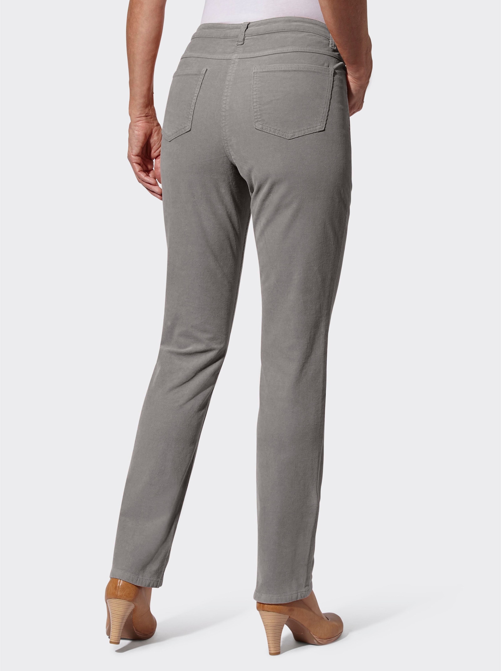 Cordhose in Stretch-Qualität - grau