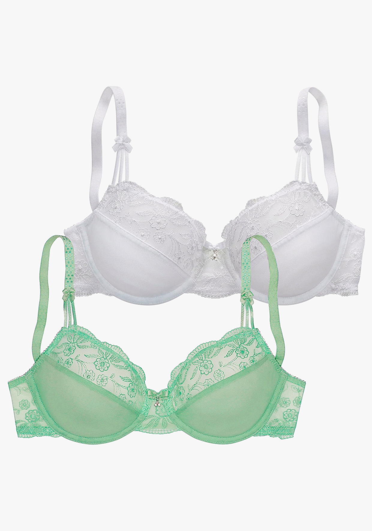 Nuance Beugelbeha - lichtgroen+wit