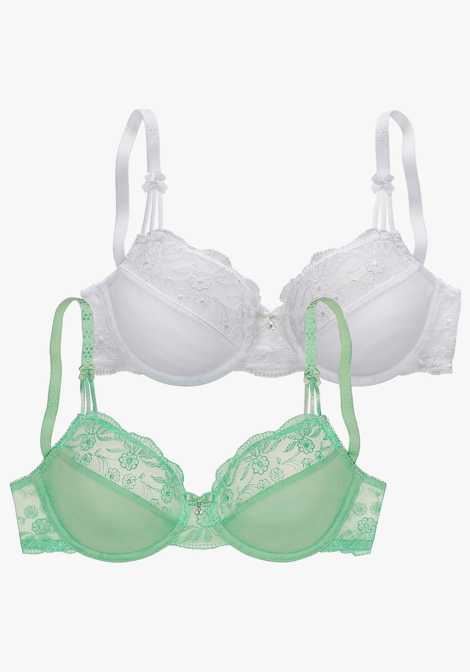 Nuance Bügel-BH - hellgrün+weiß