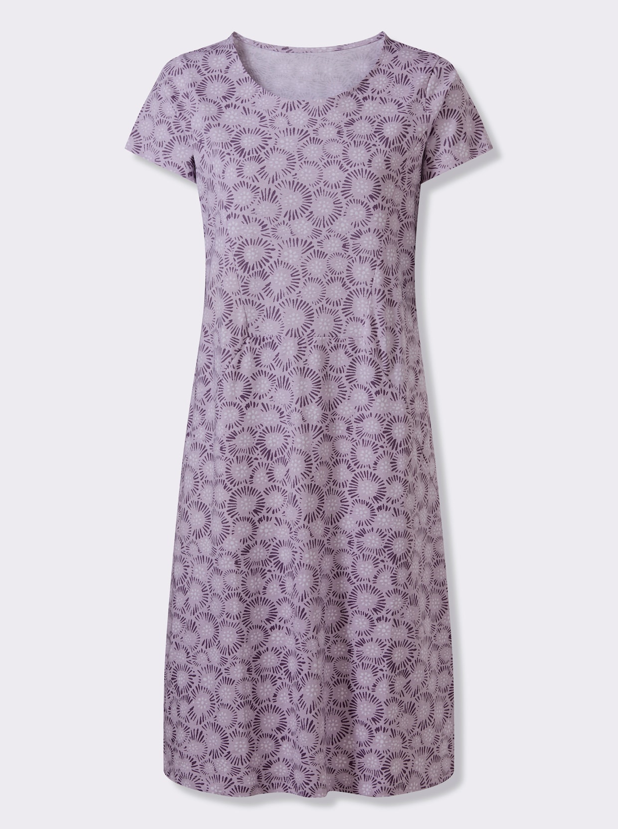 Jerseykleid - flieder-feige-bedruckt
