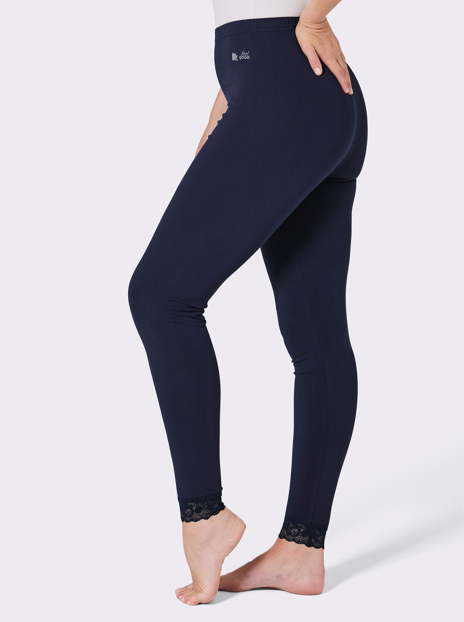 feel good Leggings - schwarz + marine