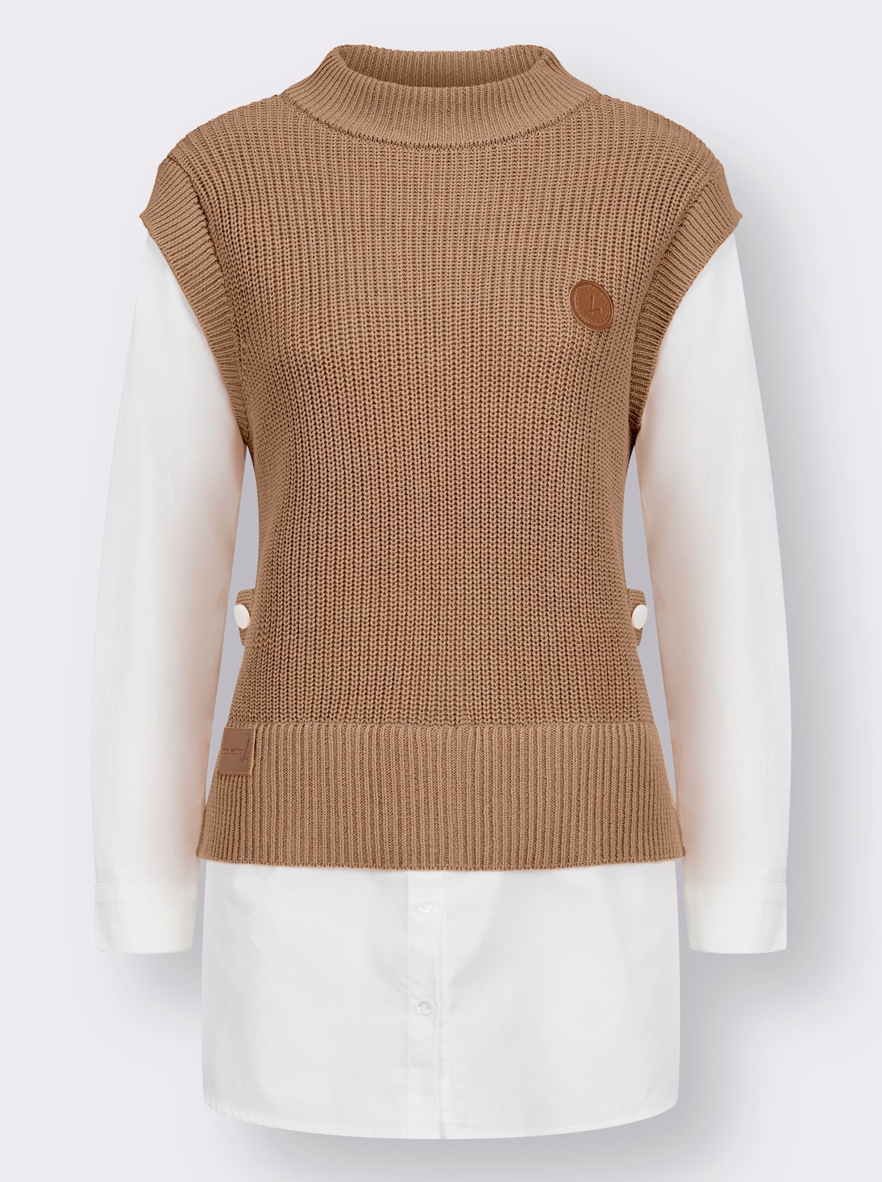 2-in-1-pullover - camel