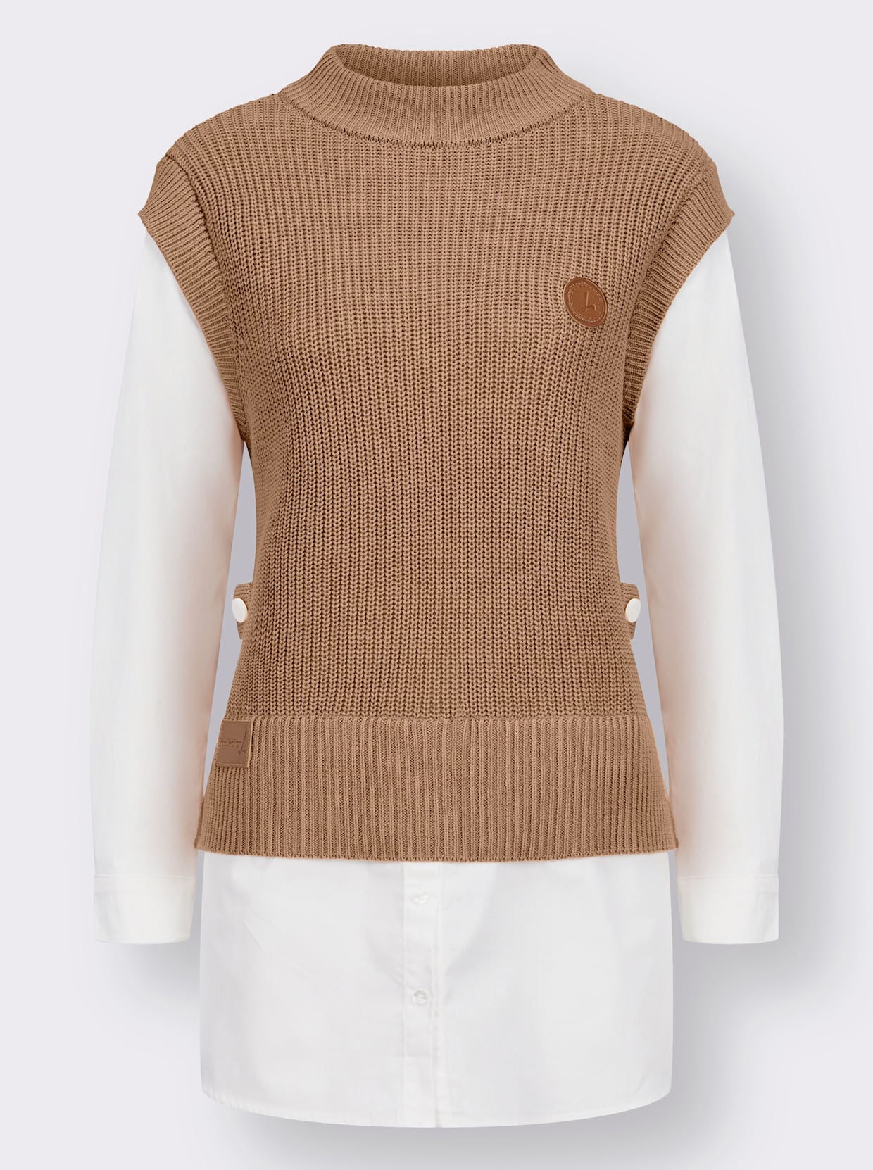 2-in-1-Pullover - camel