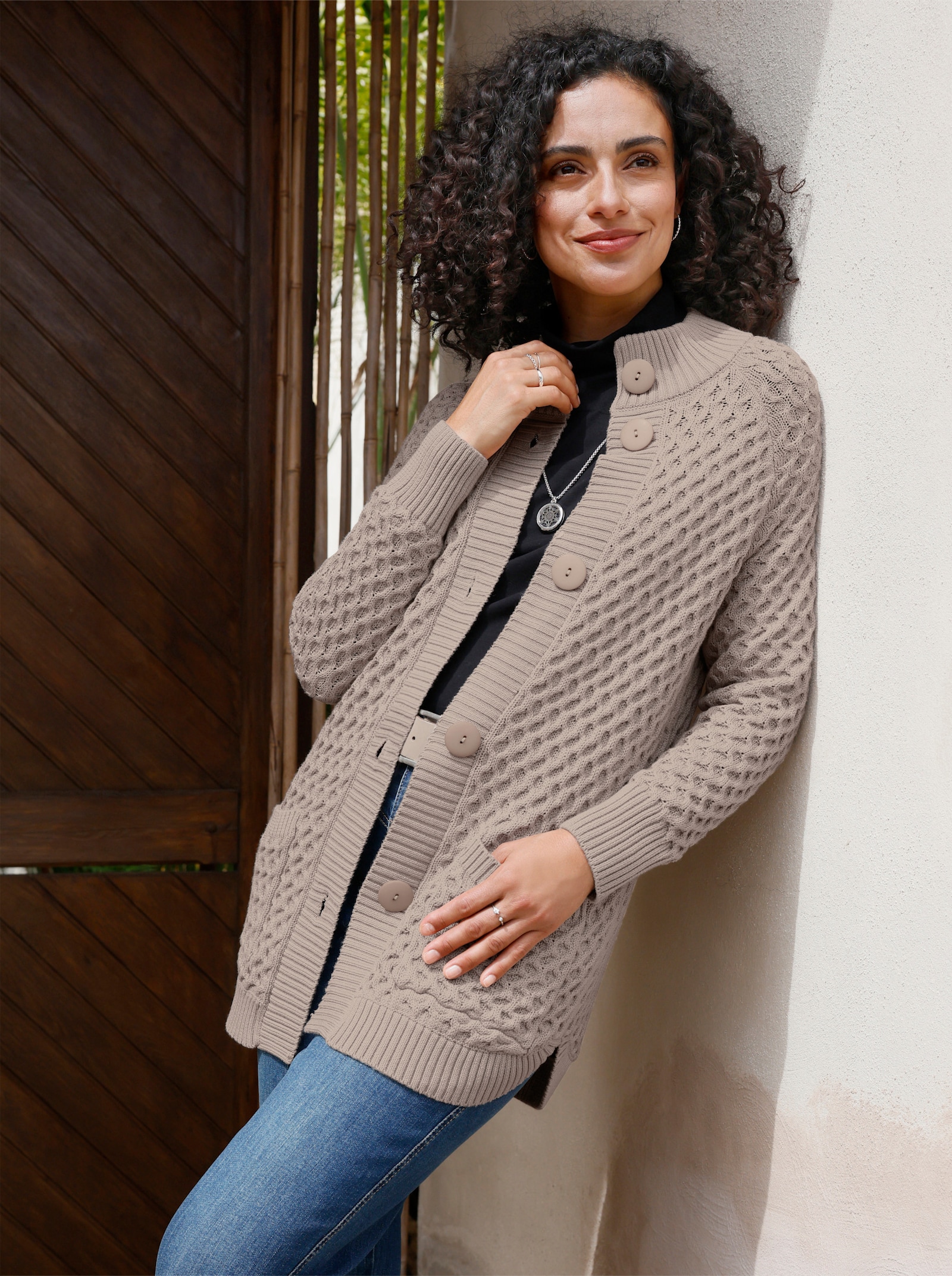 Longstrickjacke mit Taschen - sesam