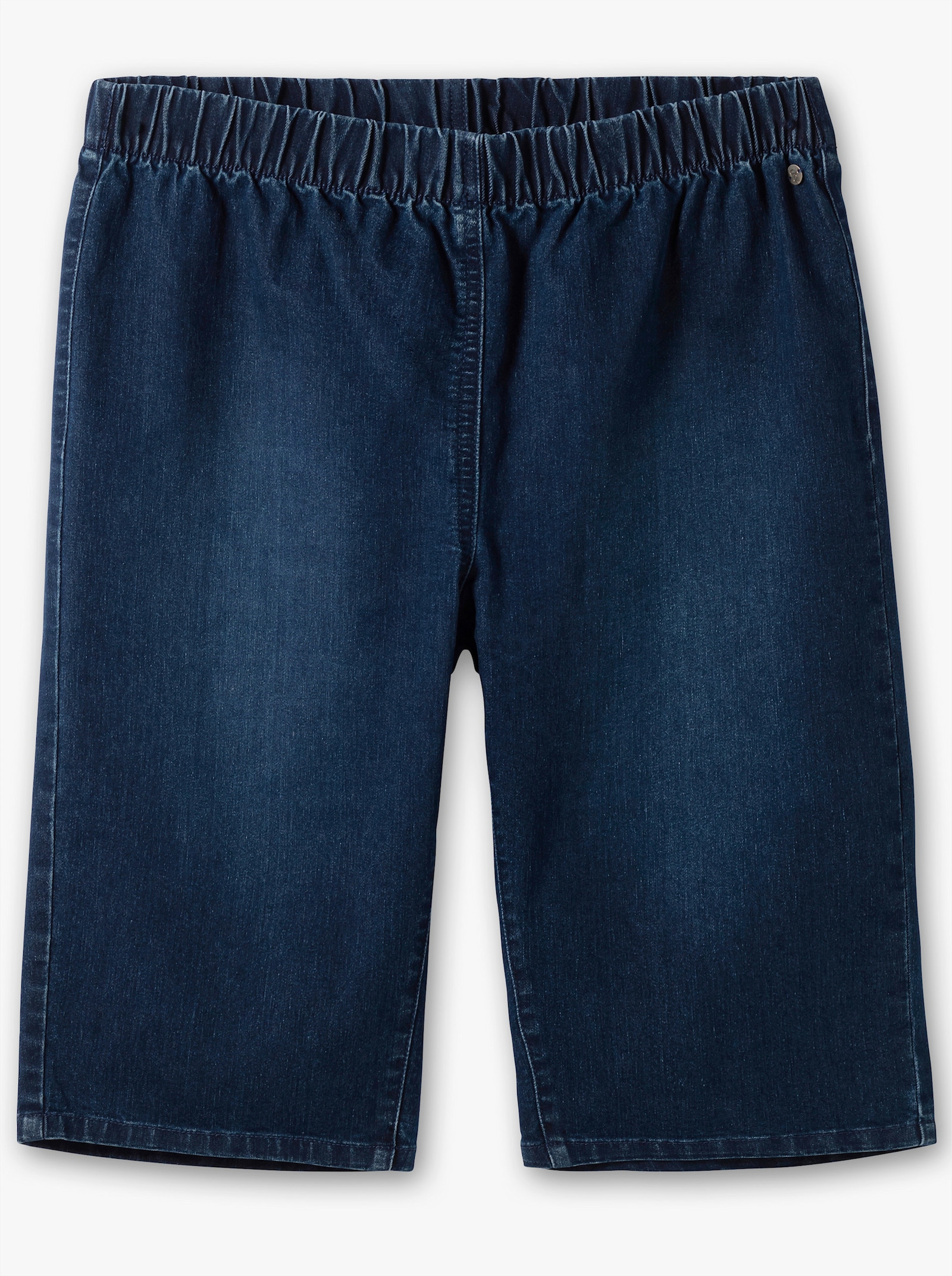 sheego Jeansbermudas in schmaler Form - dark blue denim