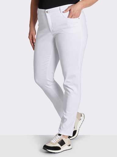 Ascari Stretch-Jeans in Röhren-Form - weiß