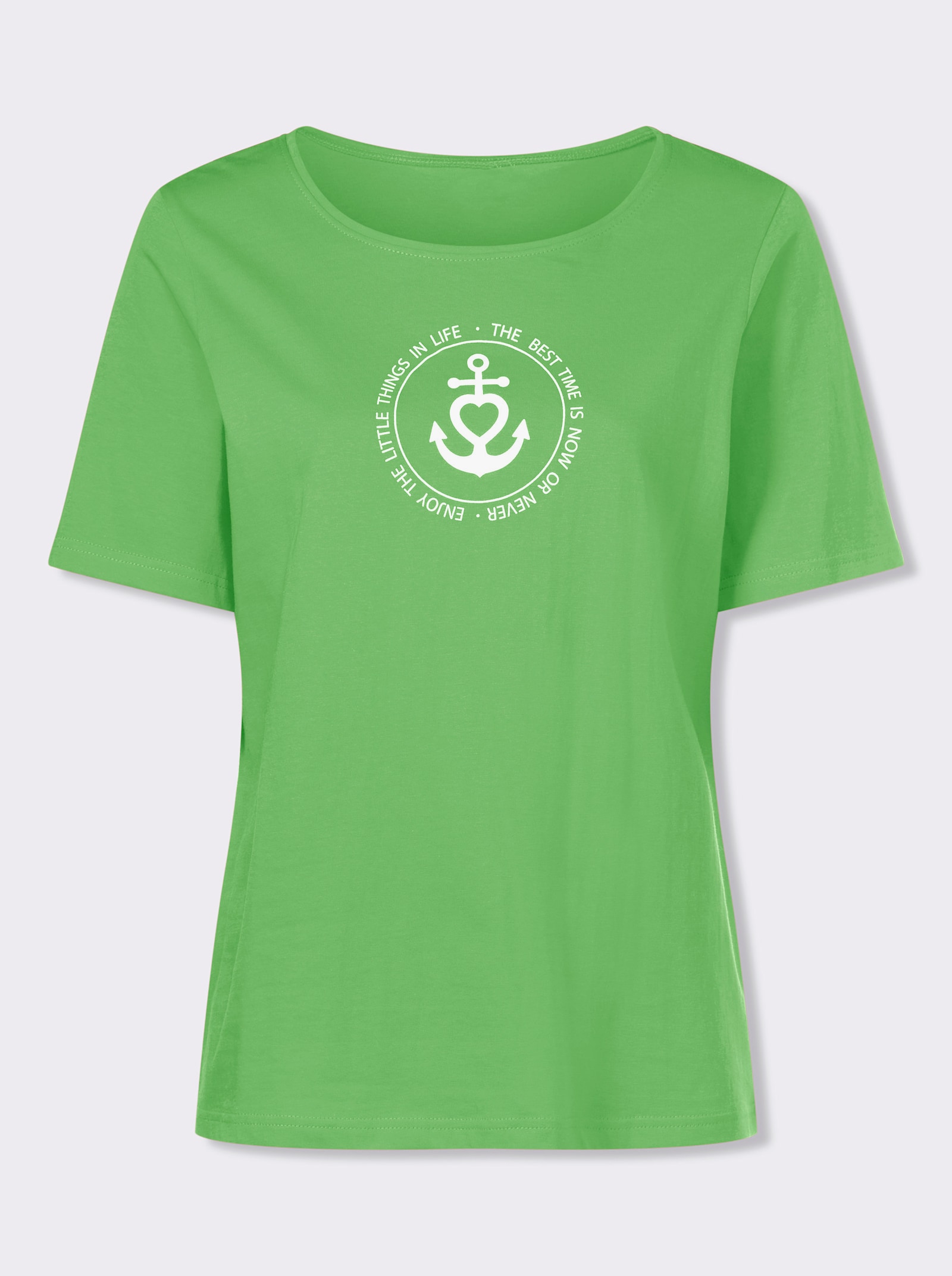 Kurzarmshirt im Marine-Look - apfel