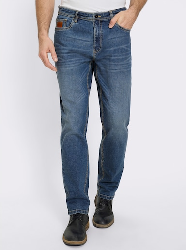 Marco Donati 5-Pocket-Jeans mit kontrastfarbenen Nähten - blue-stone-washed