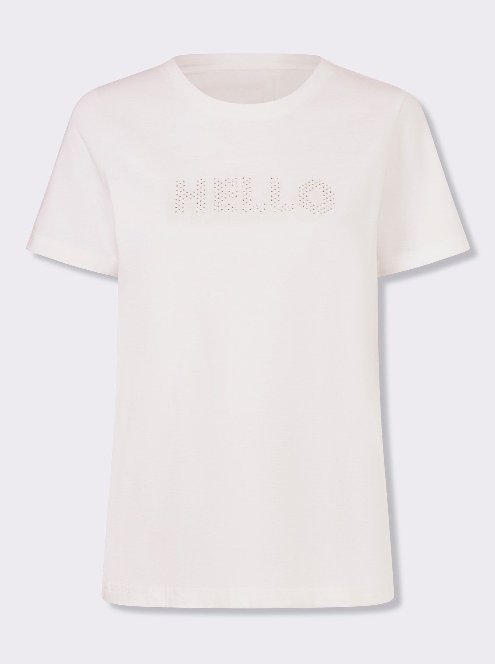 heine T-Shirt mit Glitzersteinchen - ecru