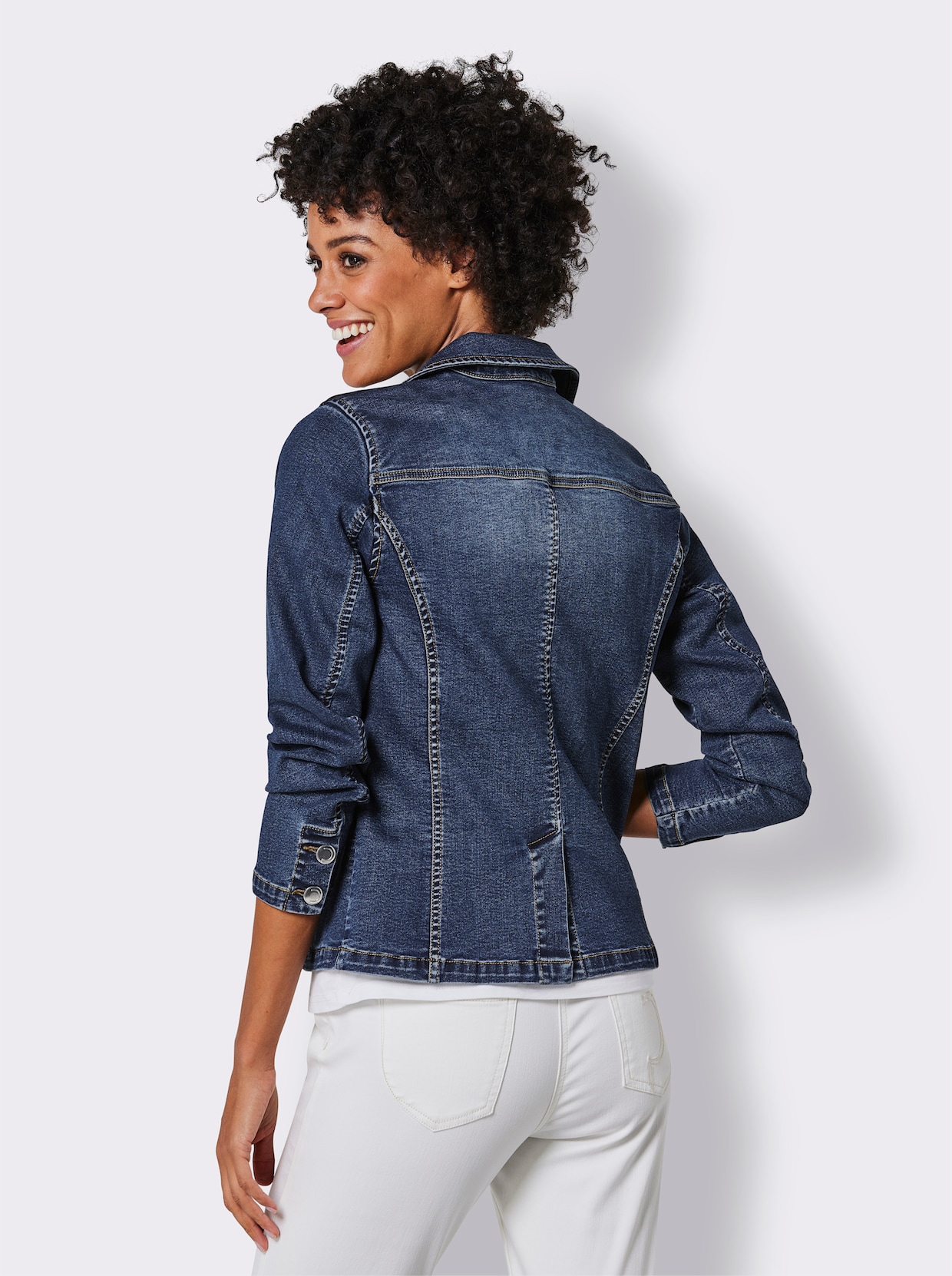 CREATION L PREMIUM Lyocell-Baumwoll-Blazer - blue-stone-washed