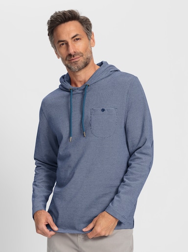 Marco Donati Langarmshirt - jeansblau-meliert