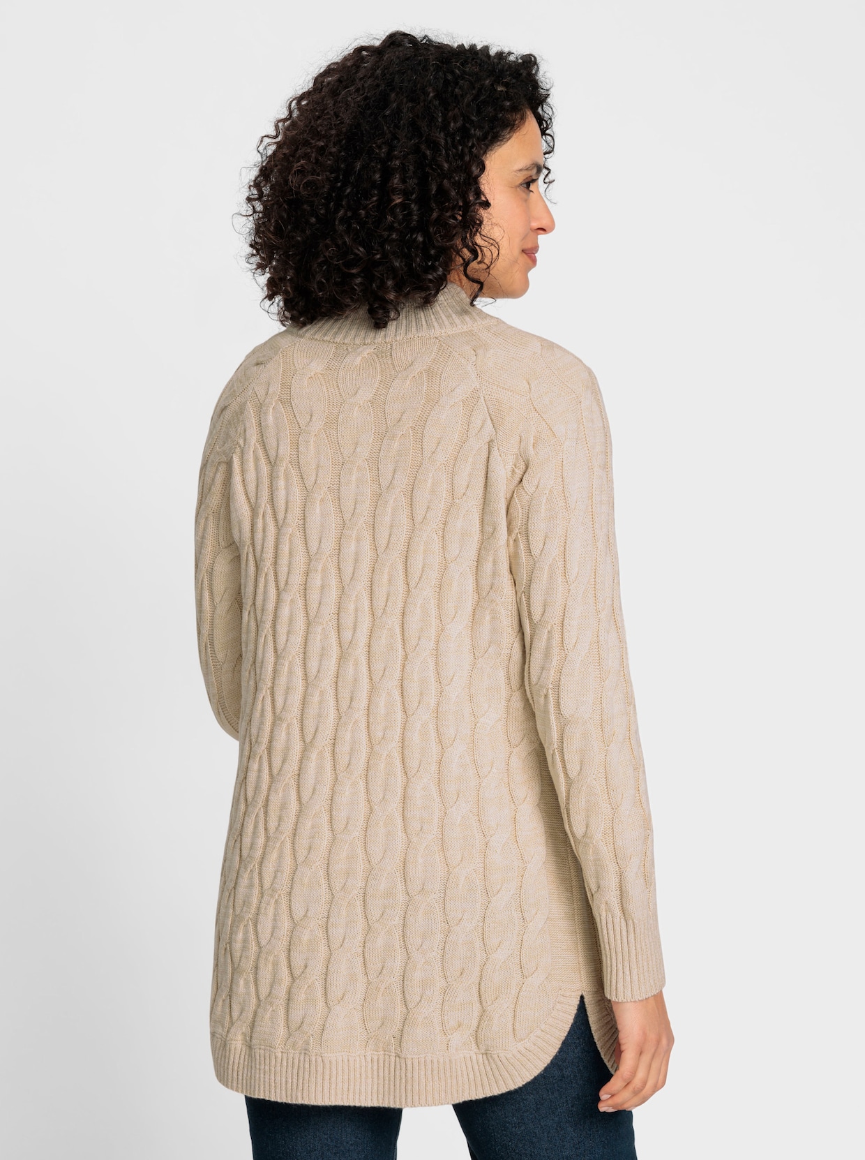 Longstrickjacke - sand