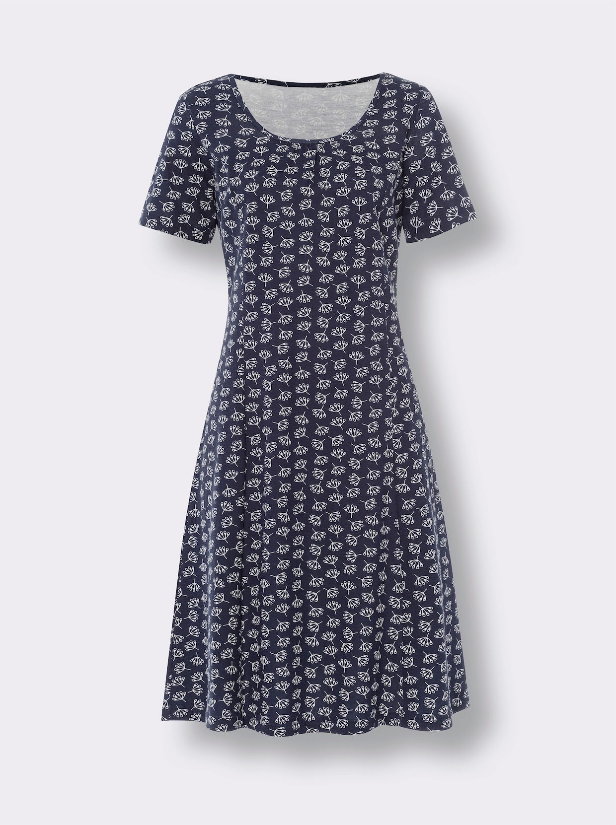 Džersejové šaty - N.modrá-ecru s potl.