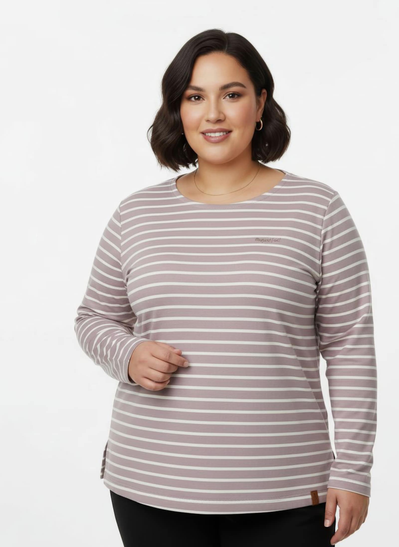 Sweatshirt im Ringel-Dessin - mauve-ecru-geringelt