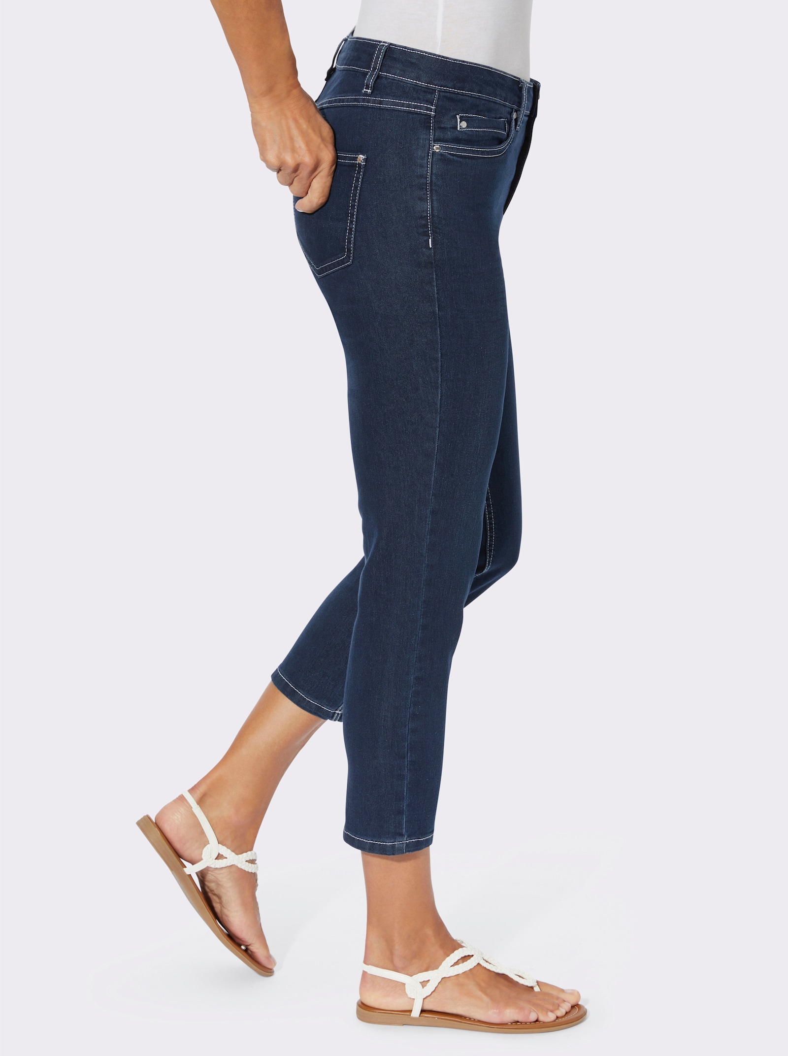 7/8-Jeans mit Stretch-Anteil - blue-stone-washed