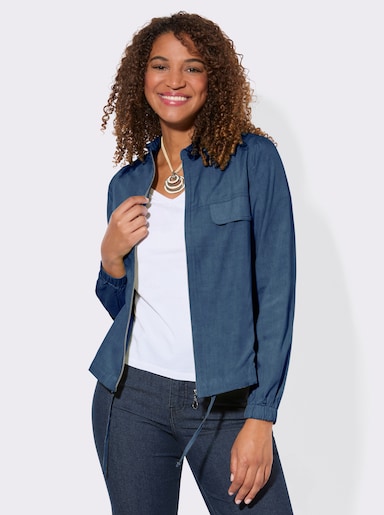Blusenjacke in Oversize-Form - jeansblau