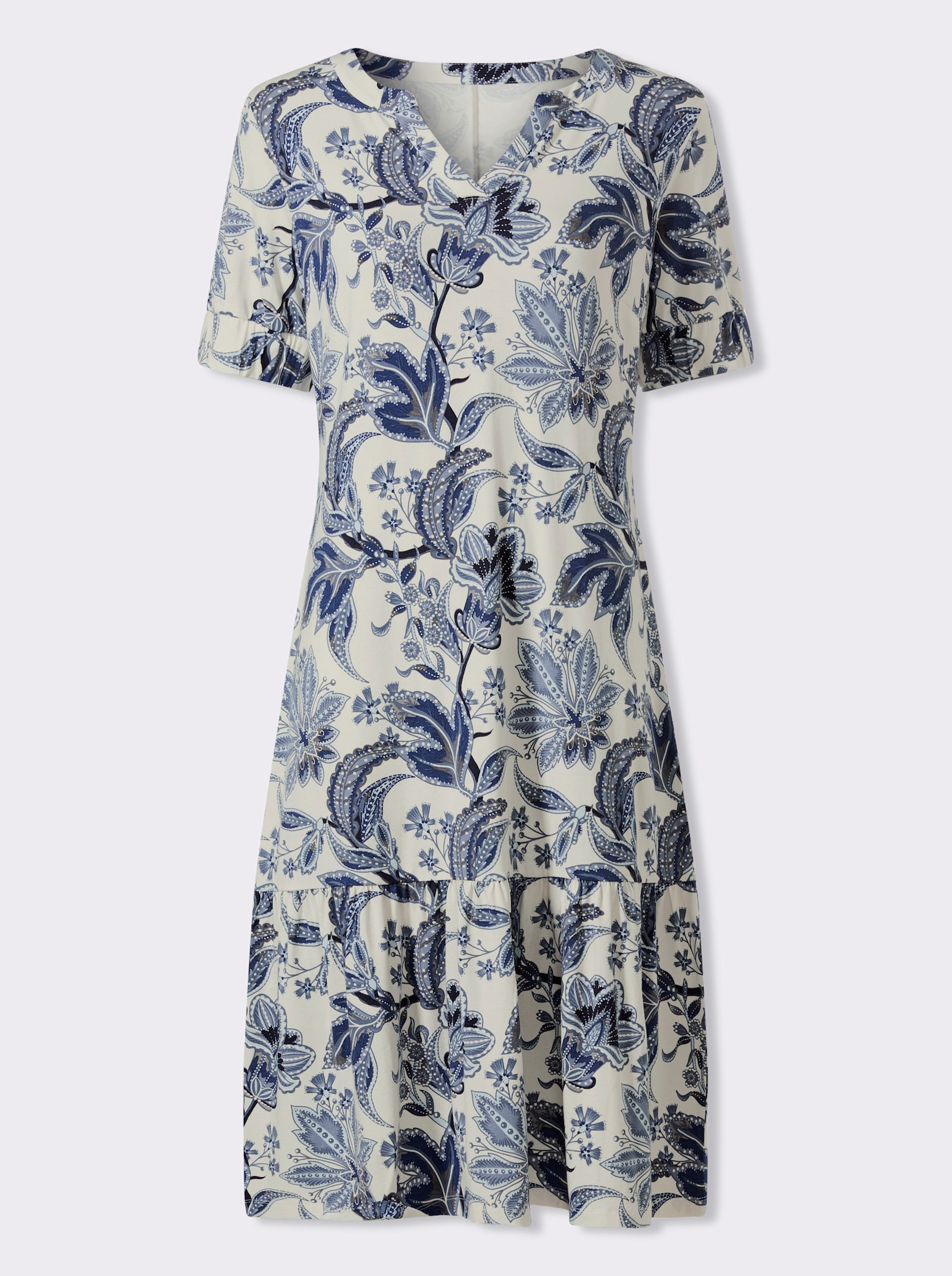 heine Robe imprimée avec manches bouffantes - couleur ivoire-marine imprimé