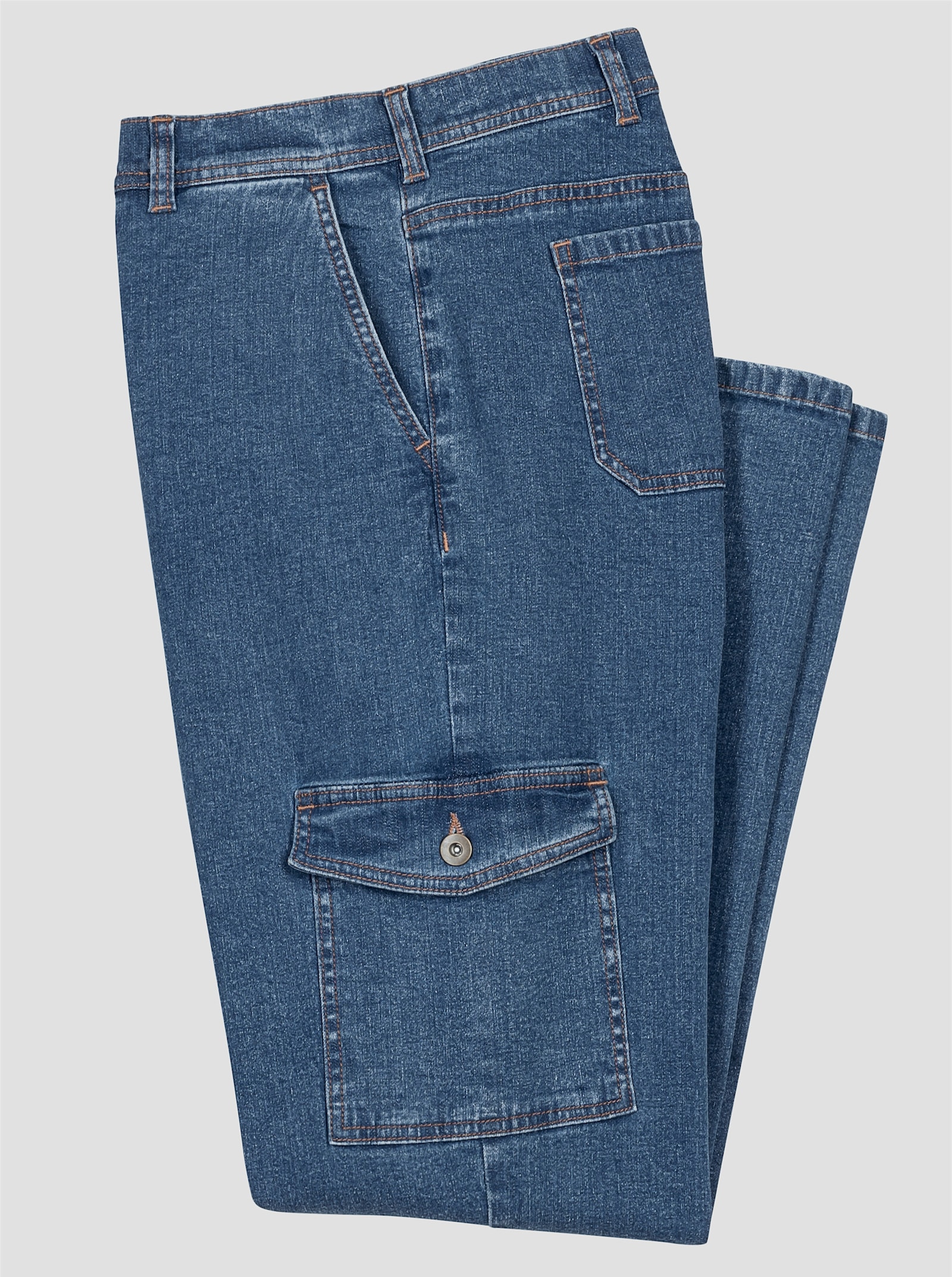 Jeans met cargozak - blue-bleached
