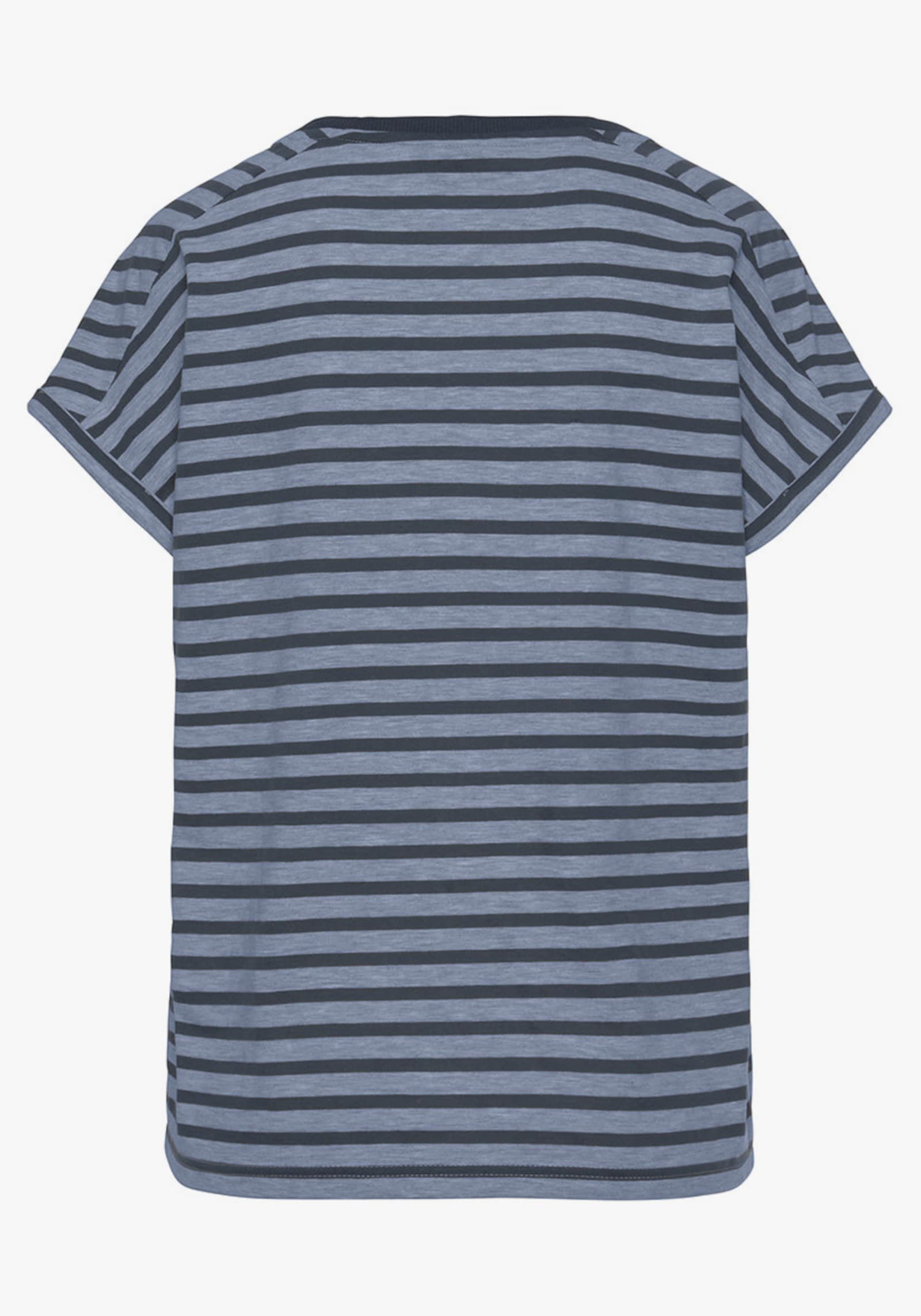 Elbsand Kurzarmshirt - grau-marine gestreift