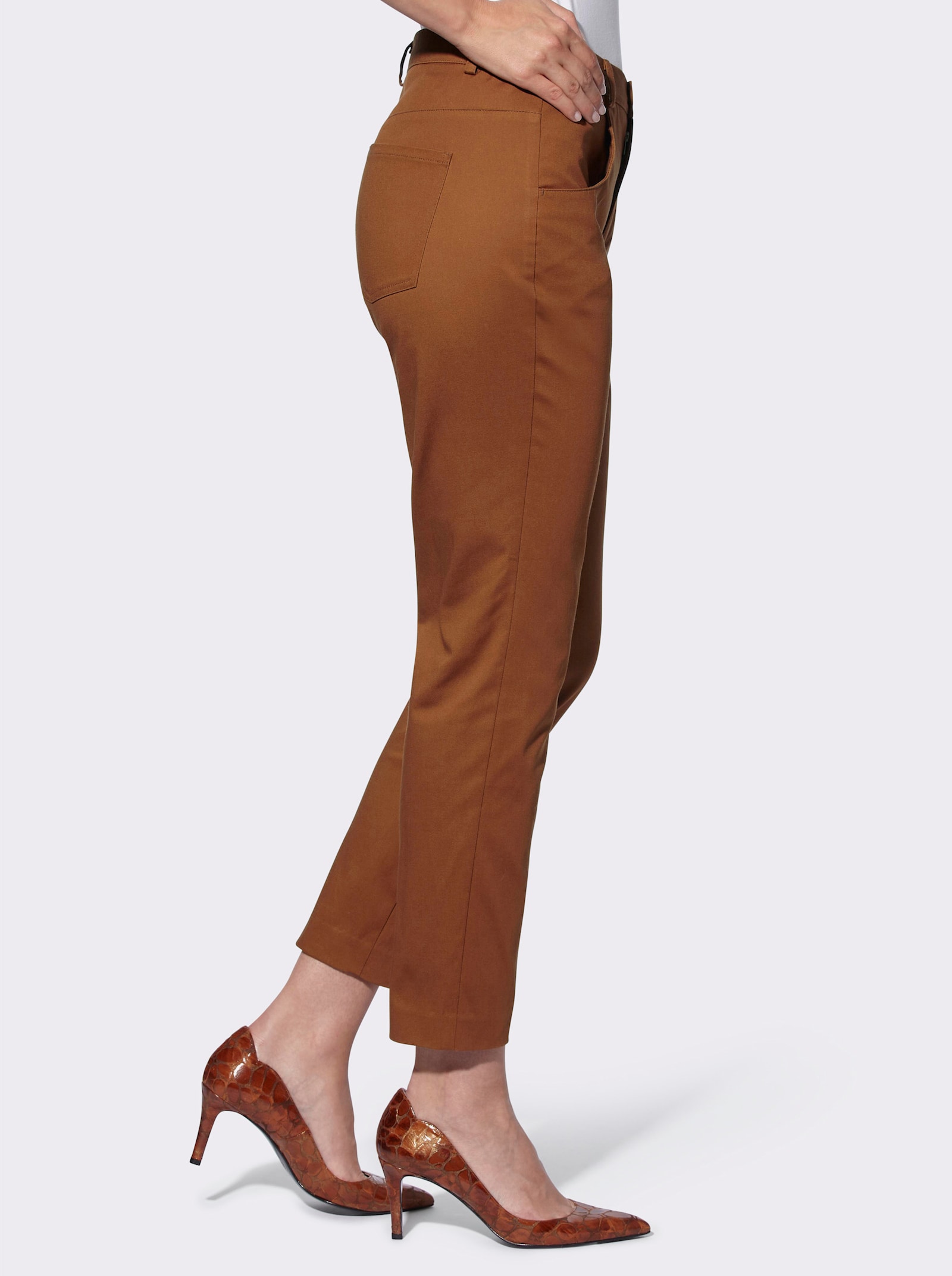 heine Stretch-Hose mit runden Taschen - cognac
