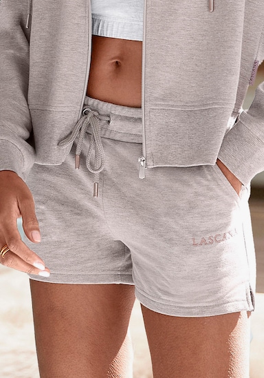 LASCANA Short en matière sweat - marron clair