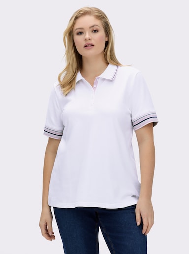 Poloshirt in Pikee-Qualität - ecru