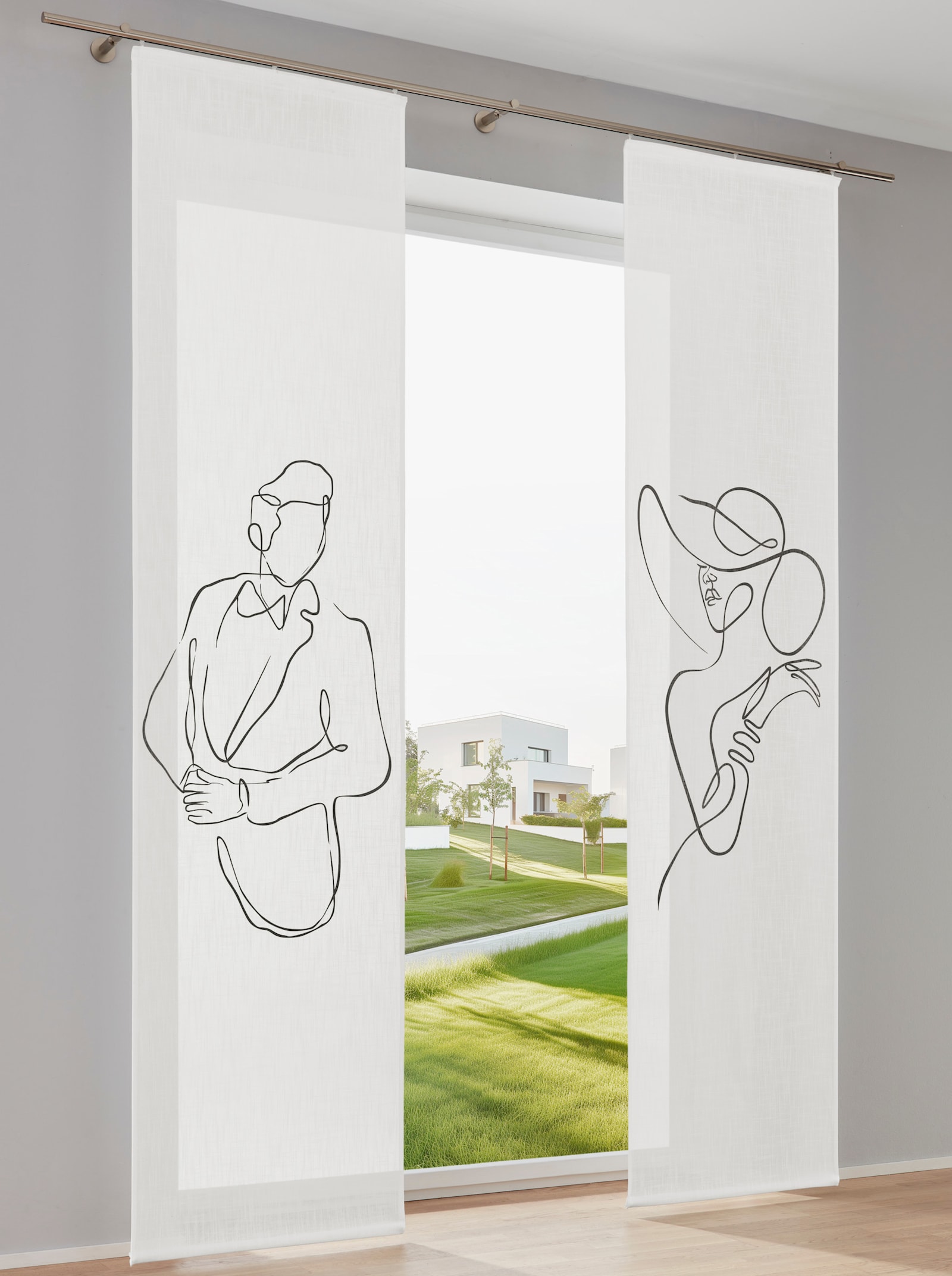 heine home schuifgordijn - wit/zwart