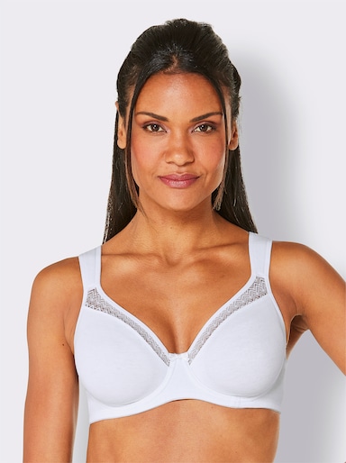 wäschepur Bügel-BH mit Strukturspitze - weiß