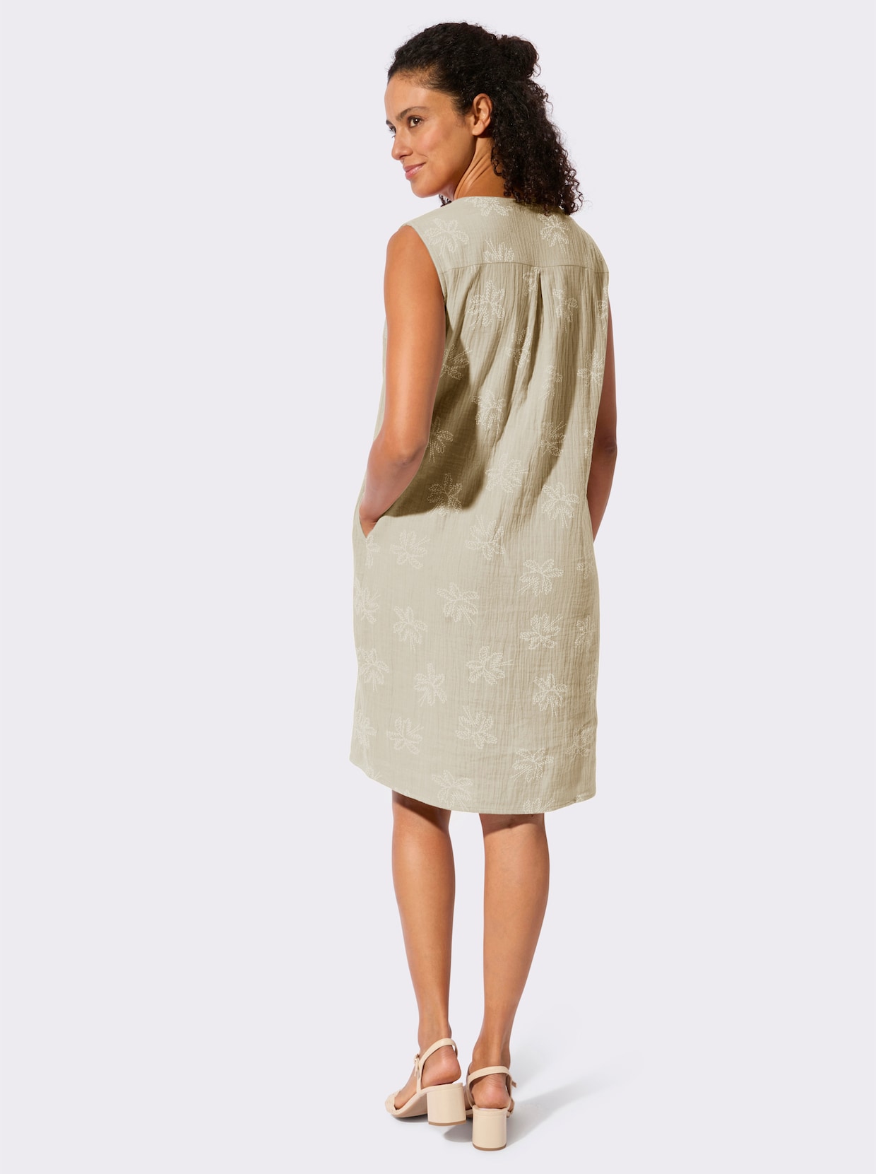 Baumwollkleid - sand-ecru