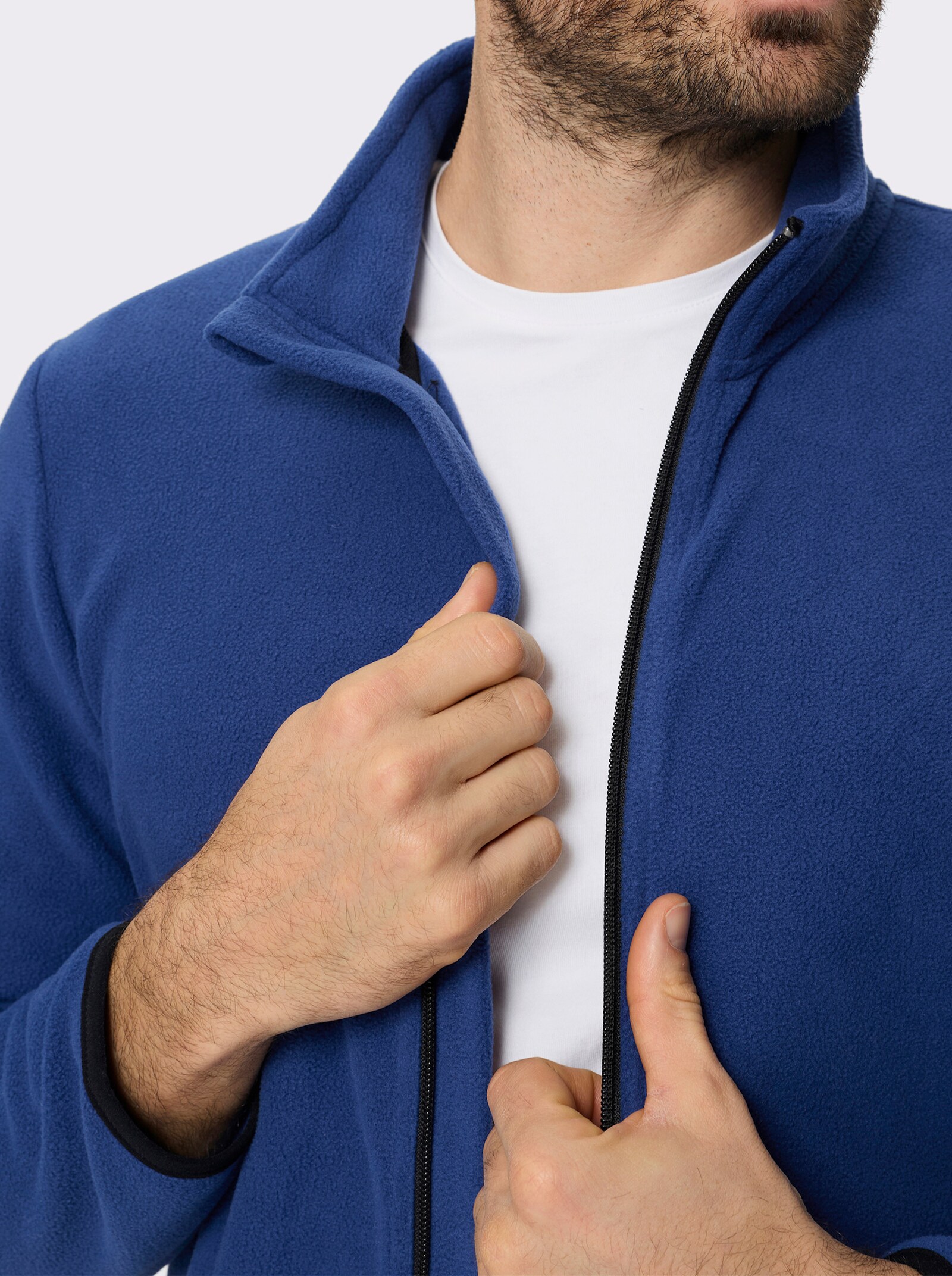 Catamaran Fleecejacke - royalblau + schwarz