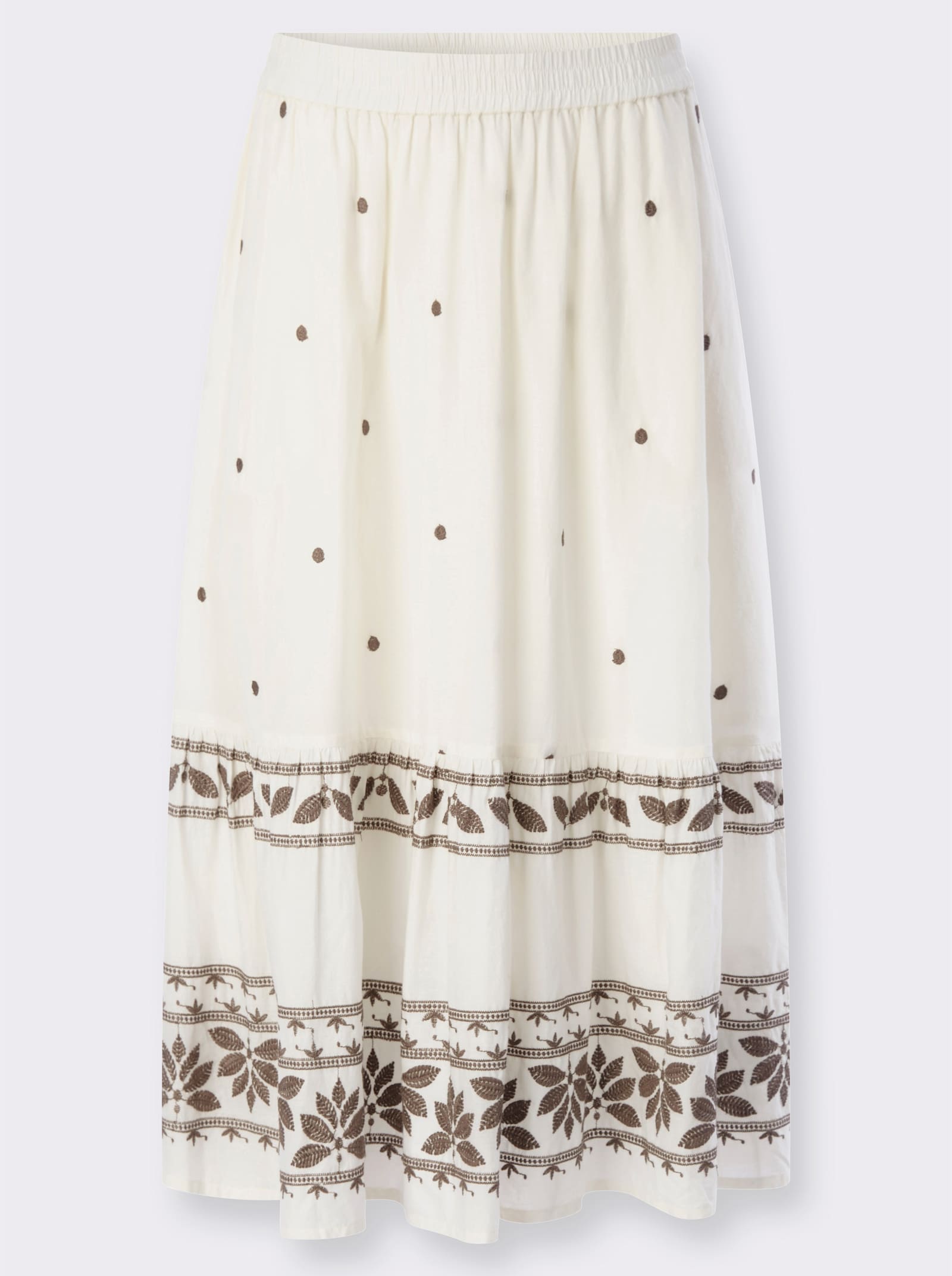 heine Maxirock mit Stickerei - champagner-dunkeltaupe-gemustert