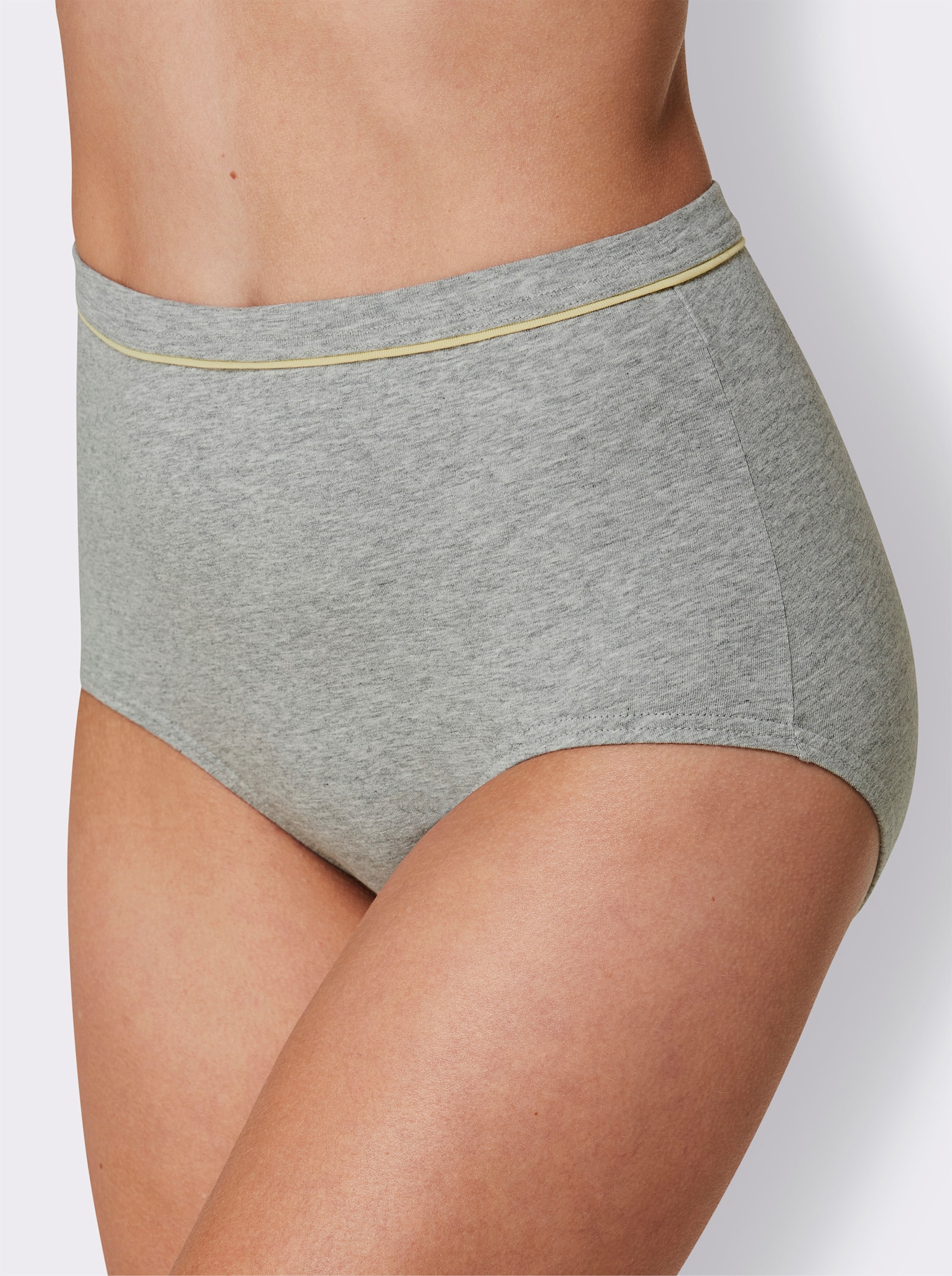 wäschepur Höga trosor med dubbel gren - 5x svart-grå-melerad + 5x grå-melerad-citron