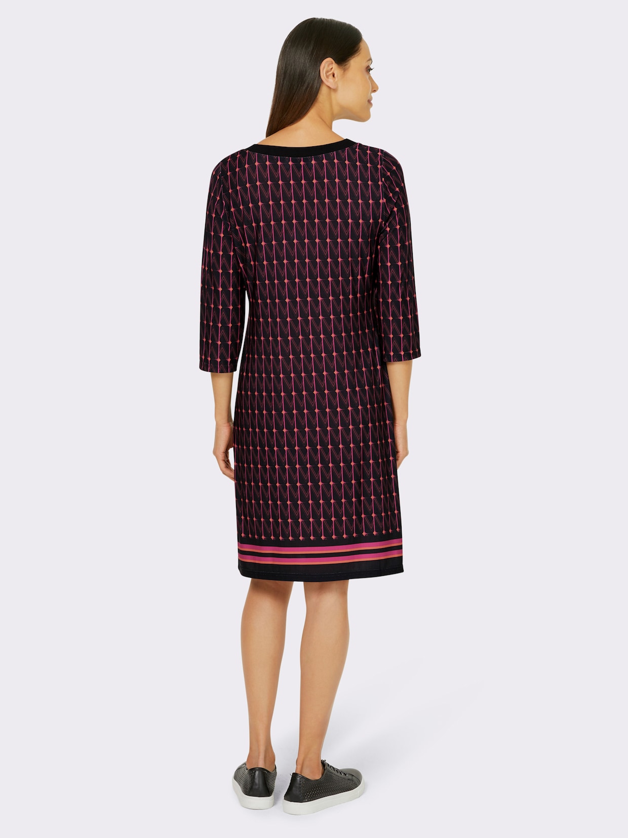 heine Robe en jersey - noir-magenta imprimé