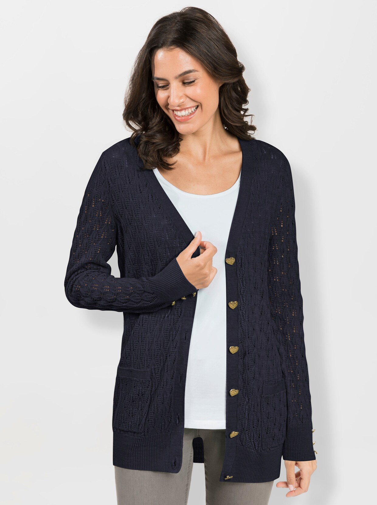 Vest - marine gemêleerd