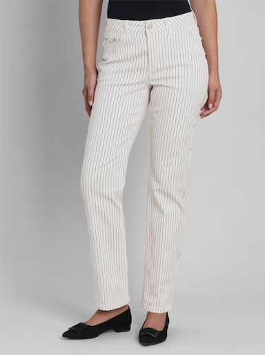 heine 5-Pocket-Hose mit Nadelstreifen - ecru-marine-gestreift