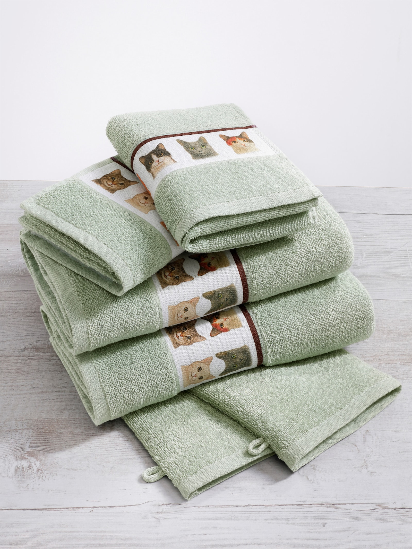 6-tlg. Handtuch-Set - grün