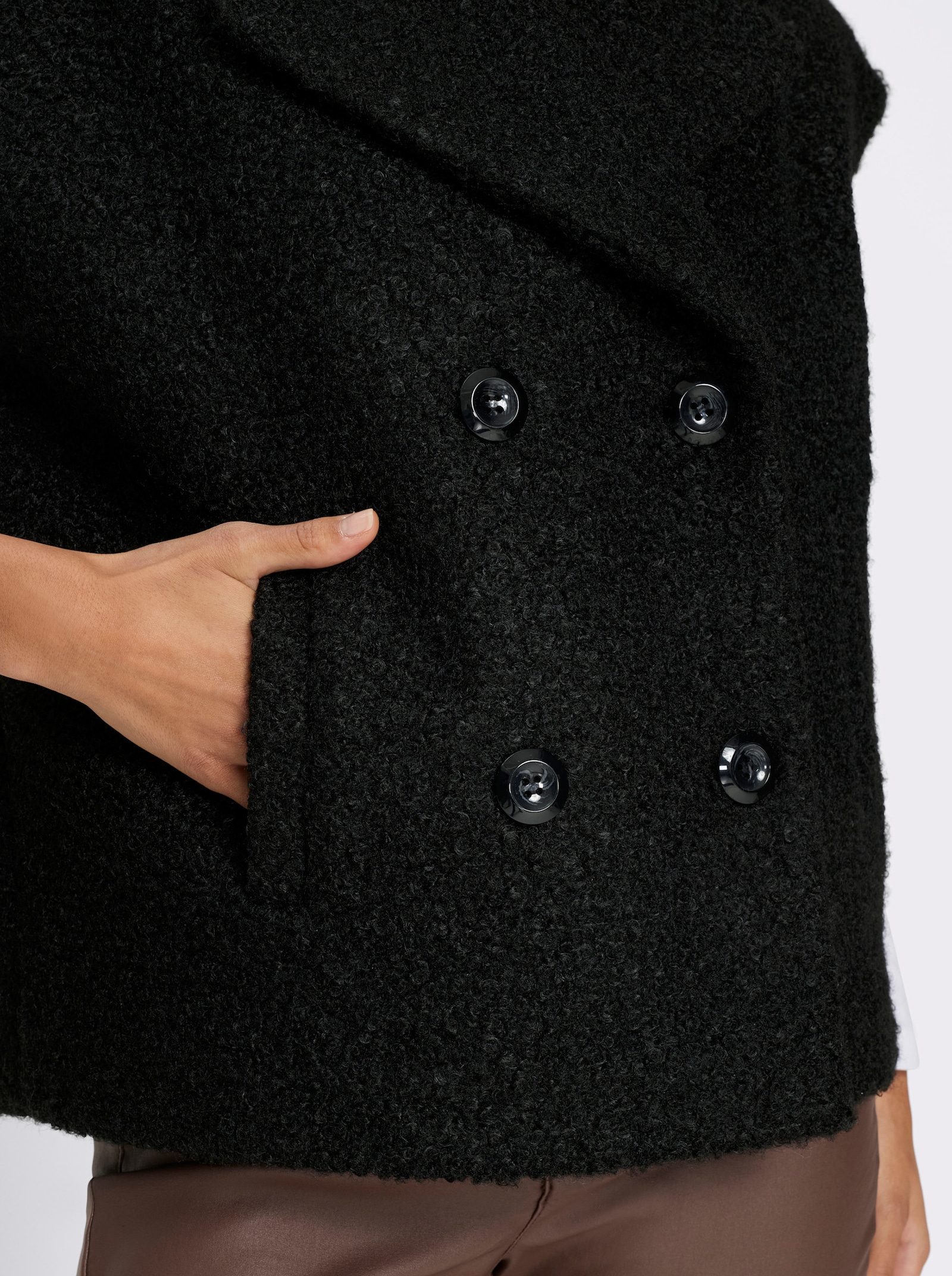 heine Weste mit Reverskragen - schwarz