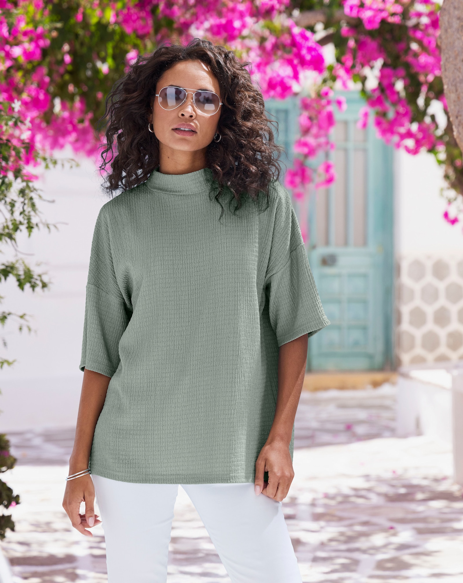 LASCANA Shirt met korte mouwen - lindegroen