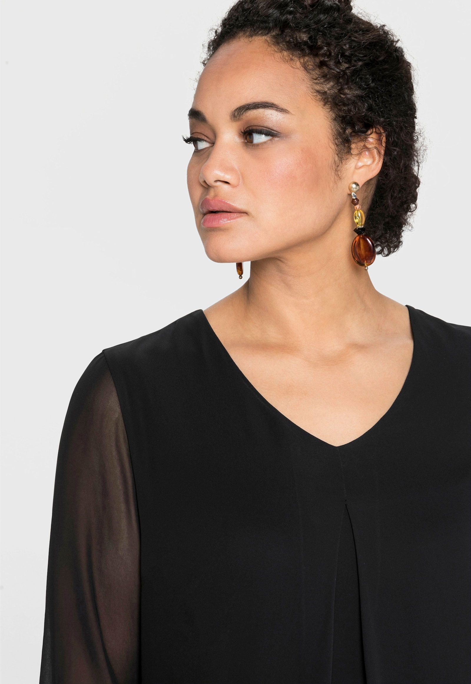 sheego Tunika im Lagenlook - schwarz