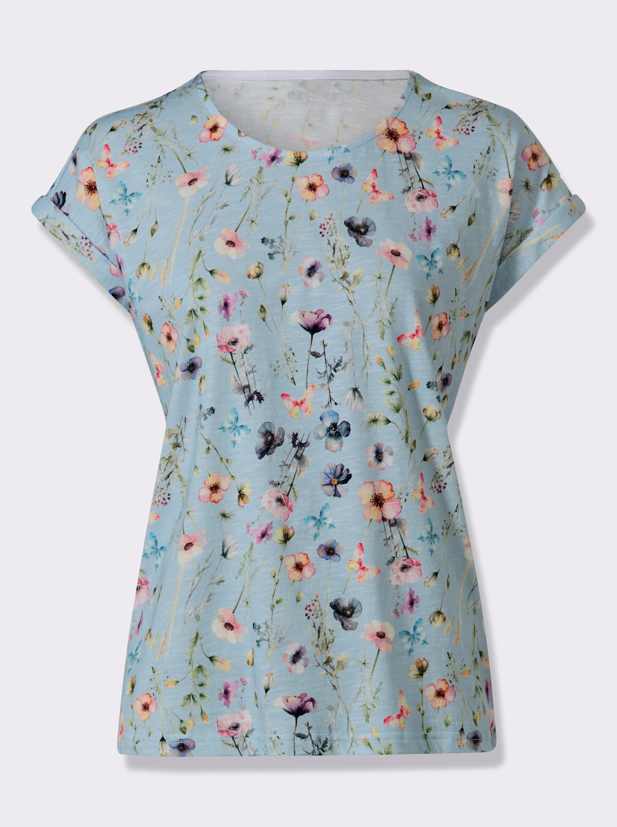 Print-Shirt - hellblau-bedruckt