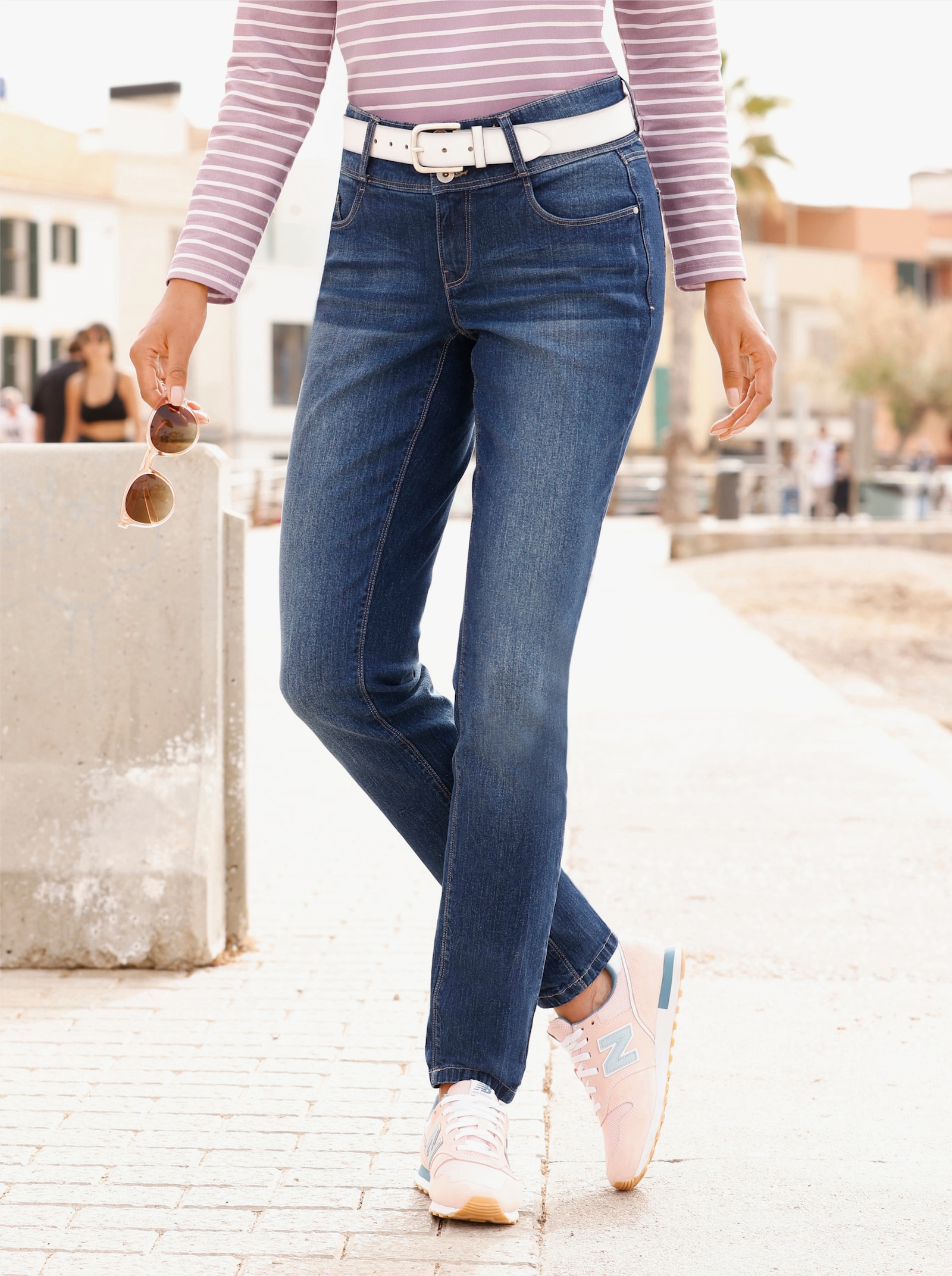 5-pocketjeans met hoge band - dark-blue