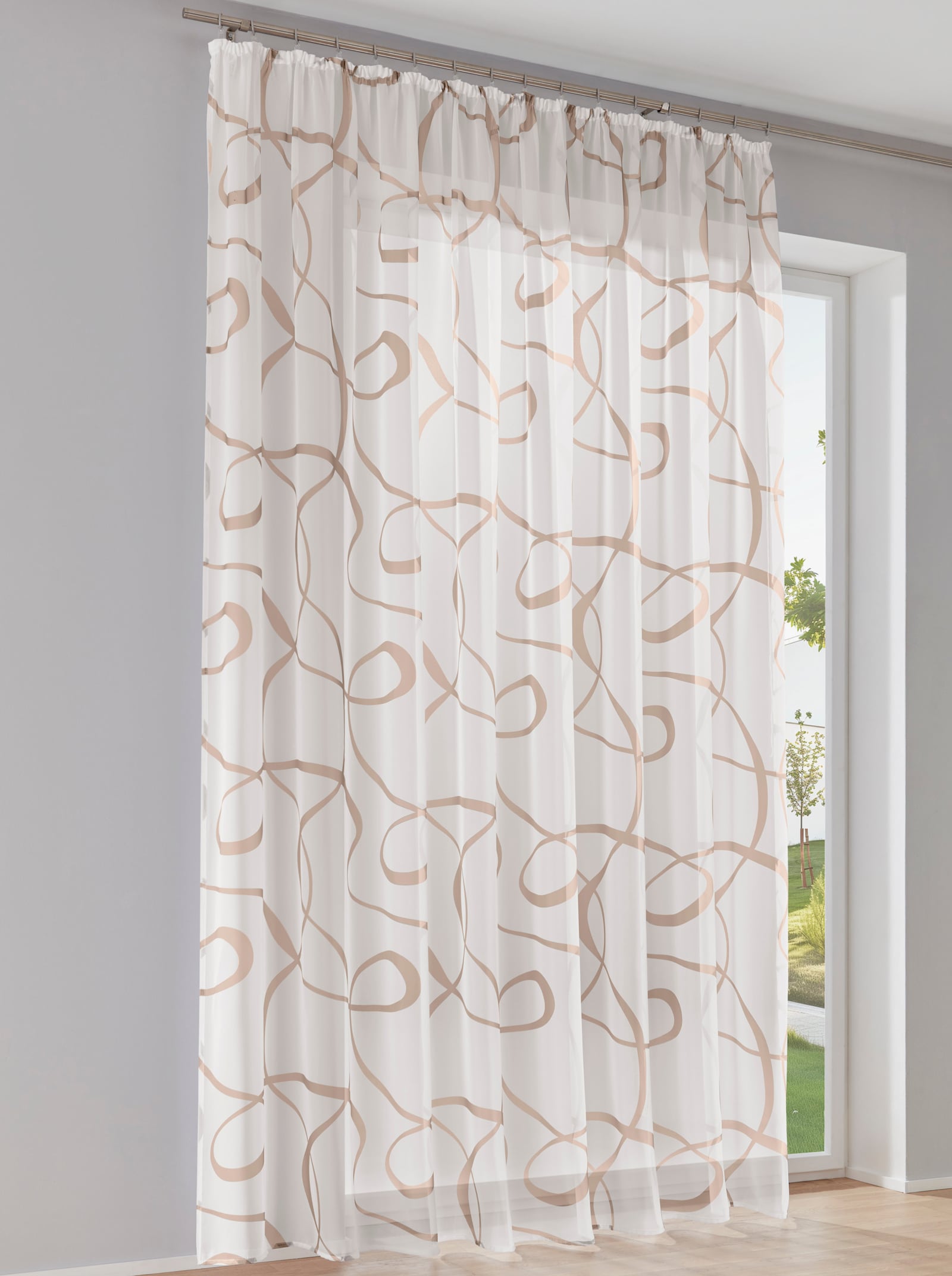 heine home Dekorační záclona - bílá-taupe