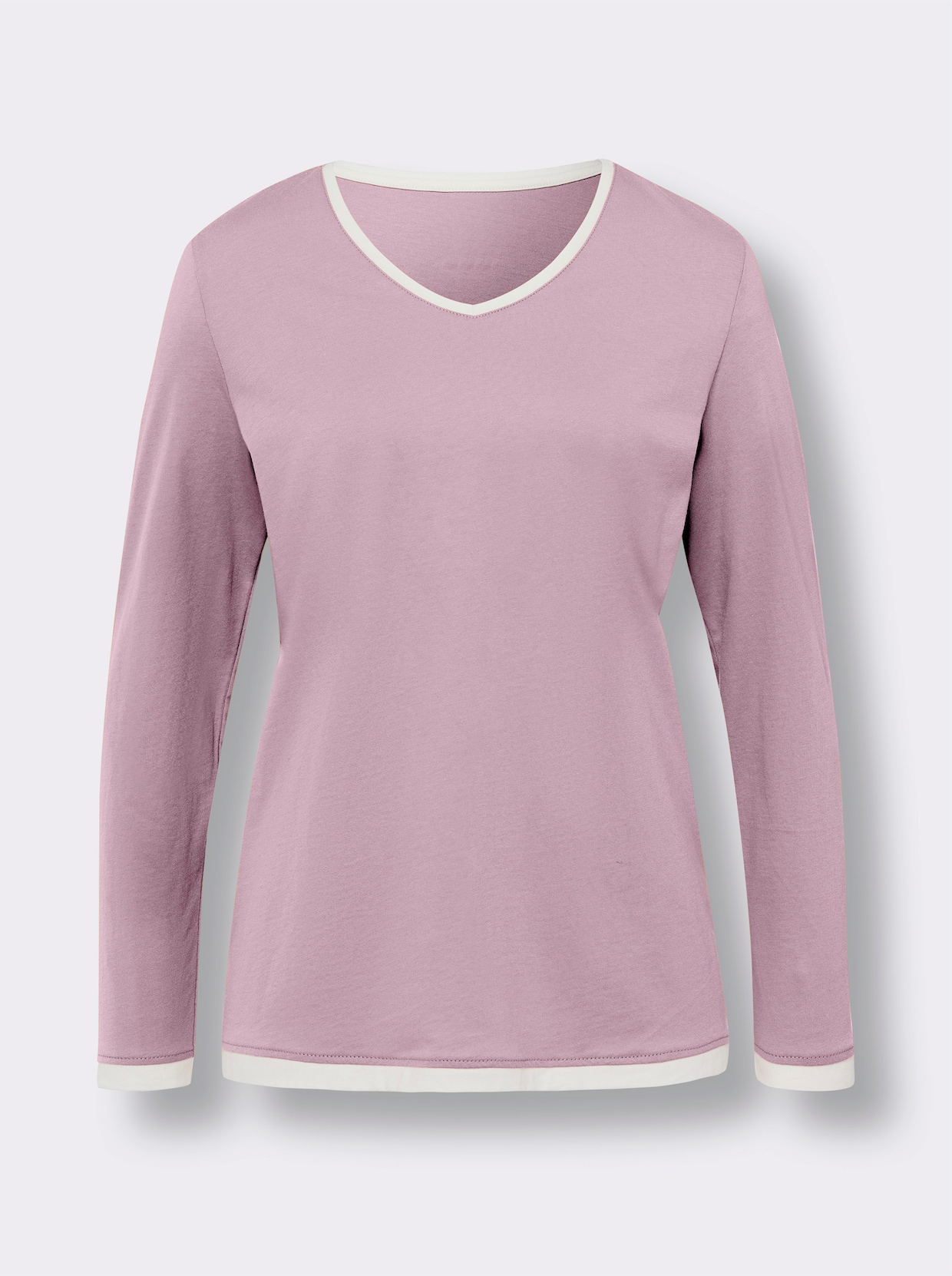 Shirt met lange mouwen - roze/ecru
