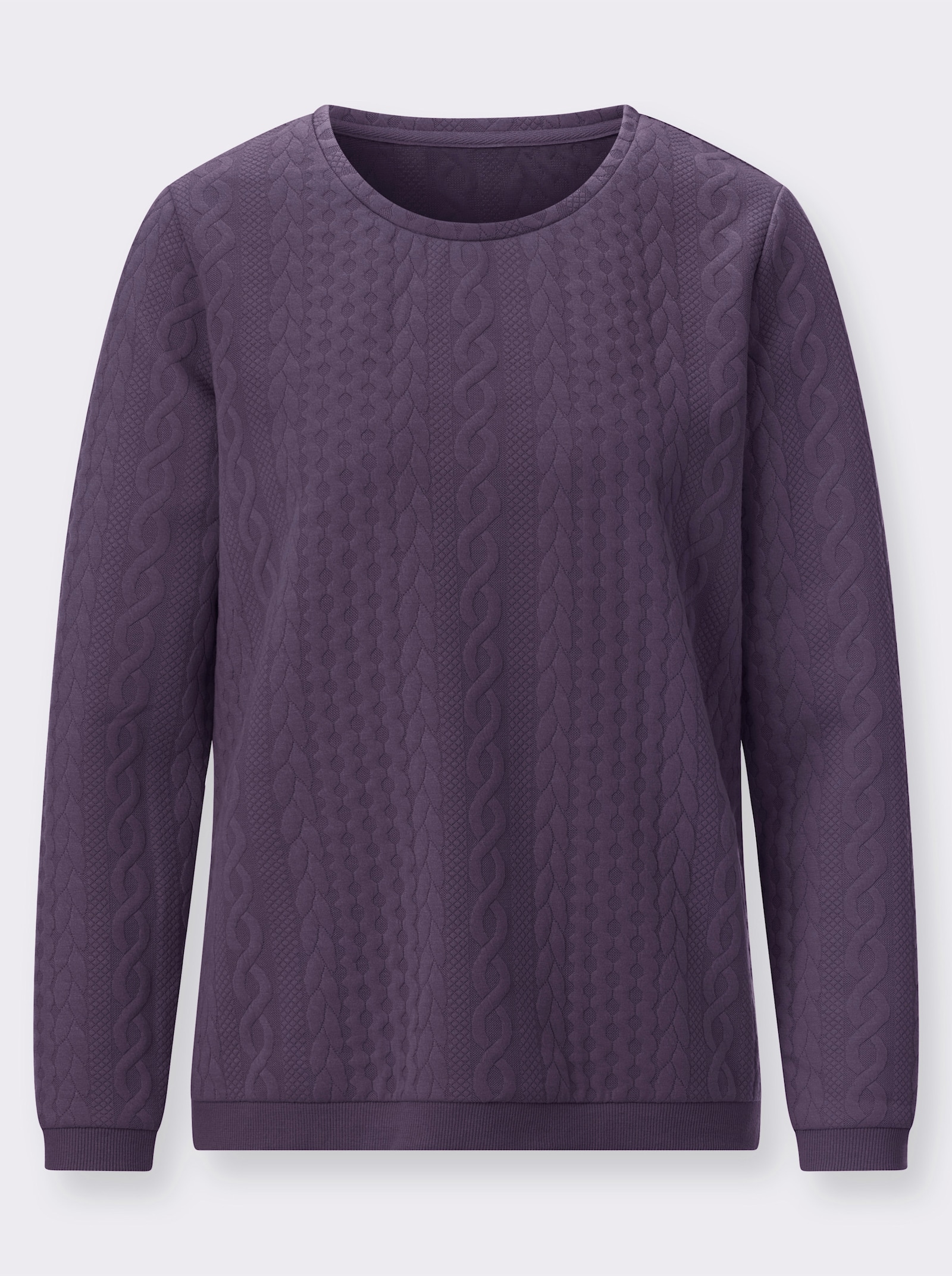 Langarmshirt mit Jacquard-Muster - feige