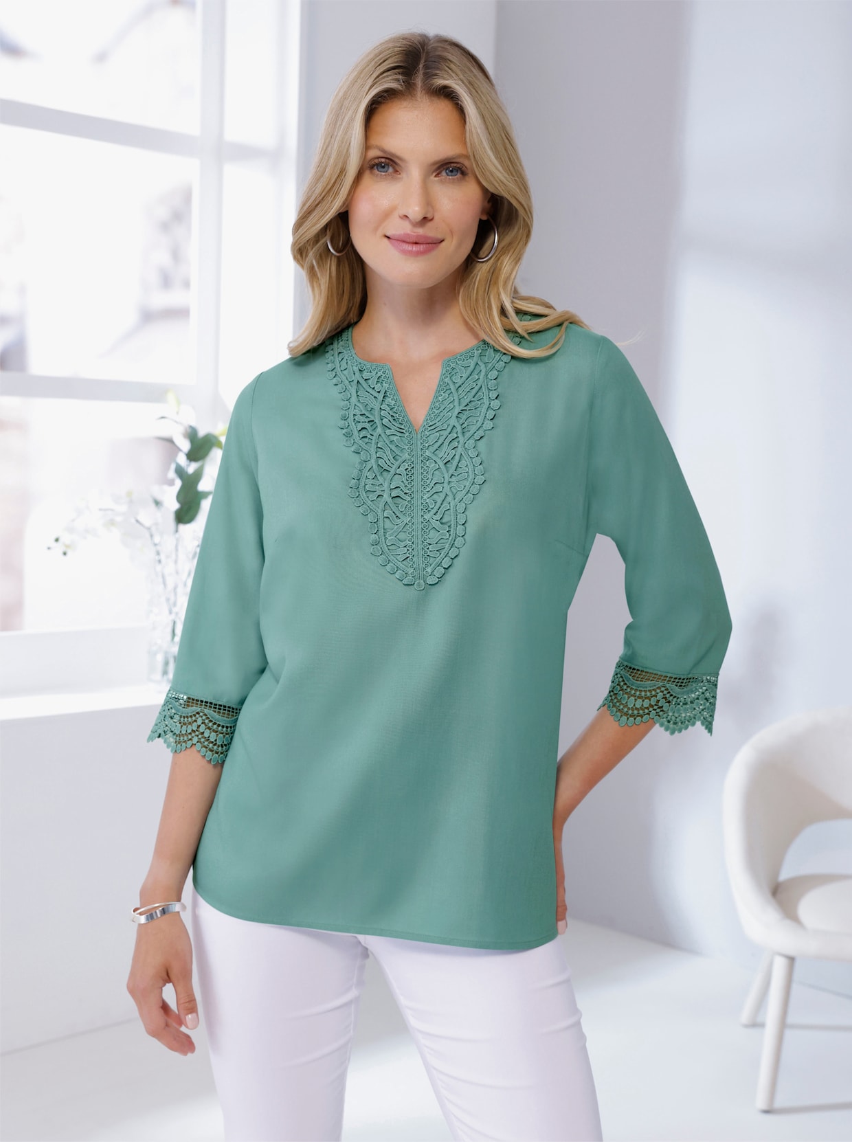 Comfortabele blouse - salie