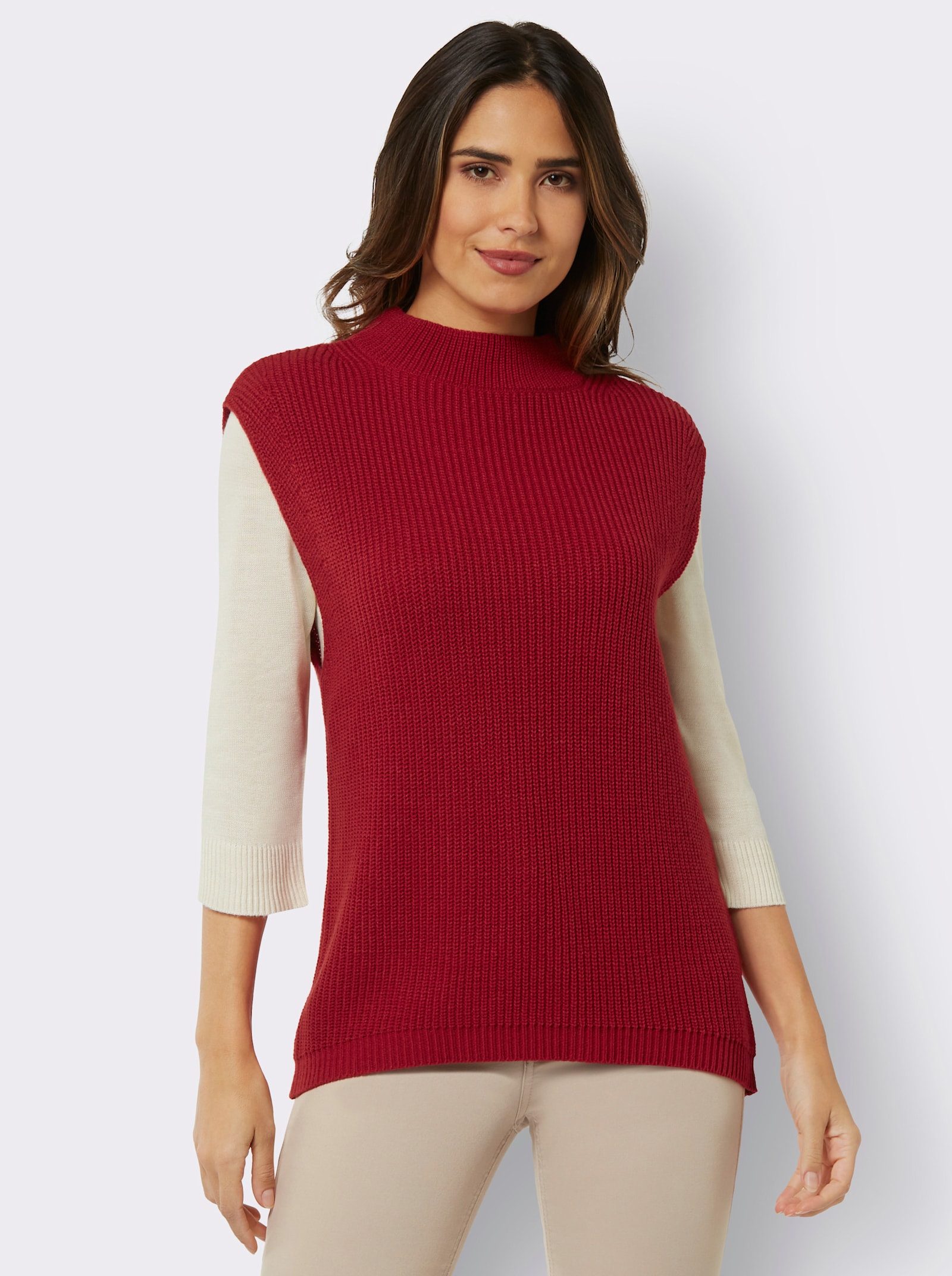 Slip-over met merinowol - rood